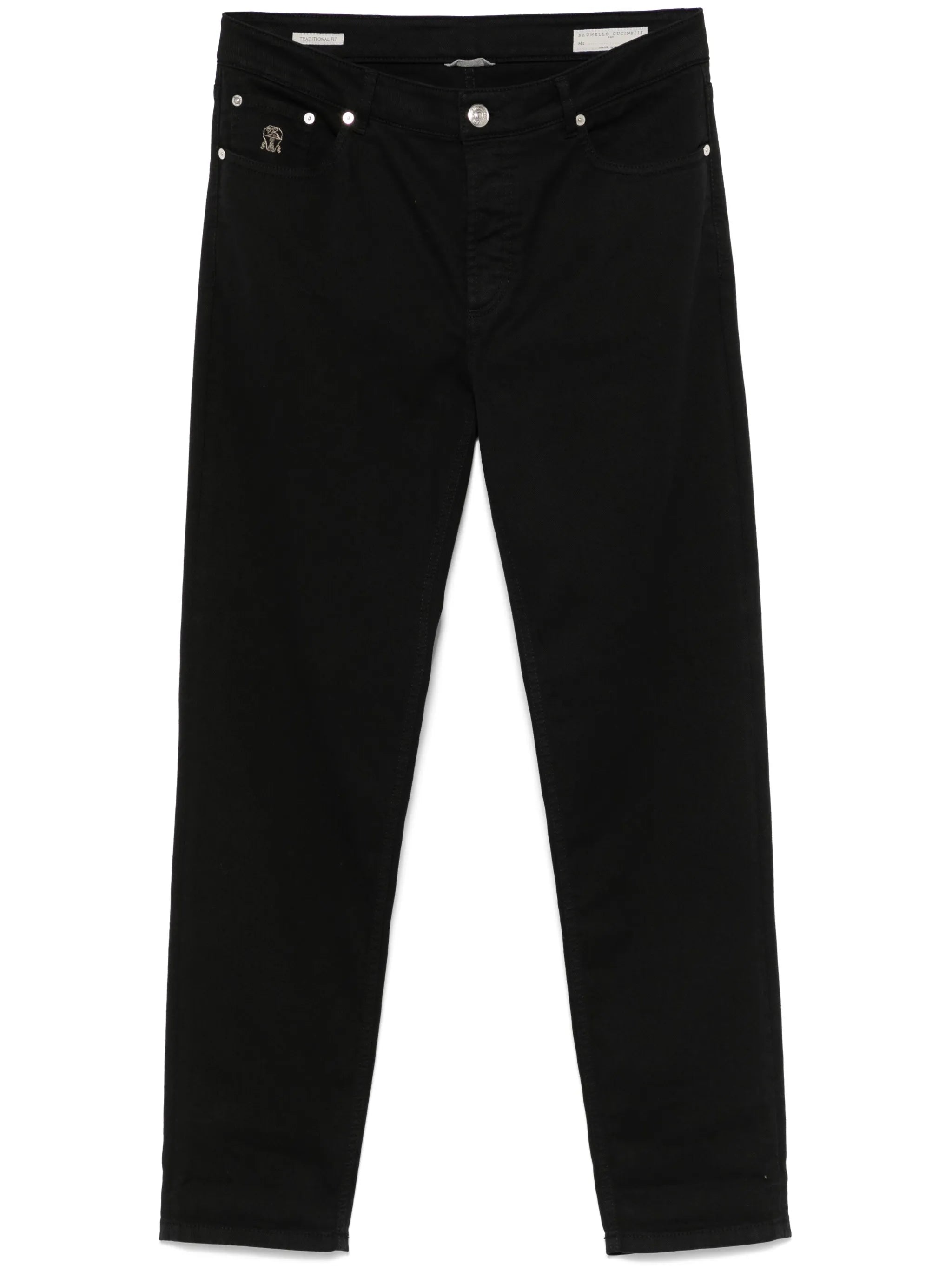 logo-embroidered jeans