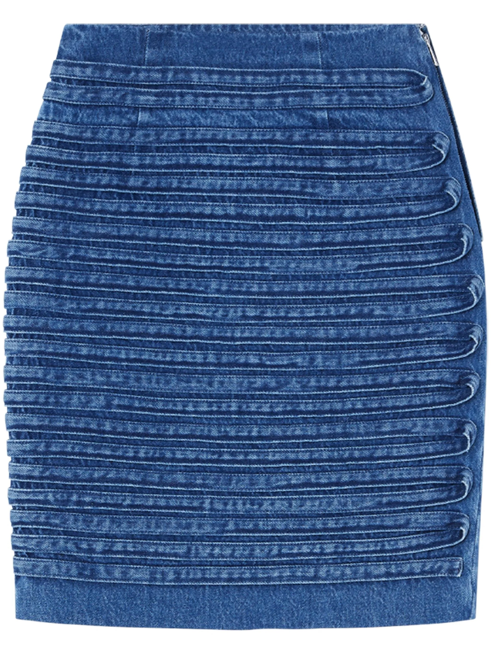 denim mini skirt