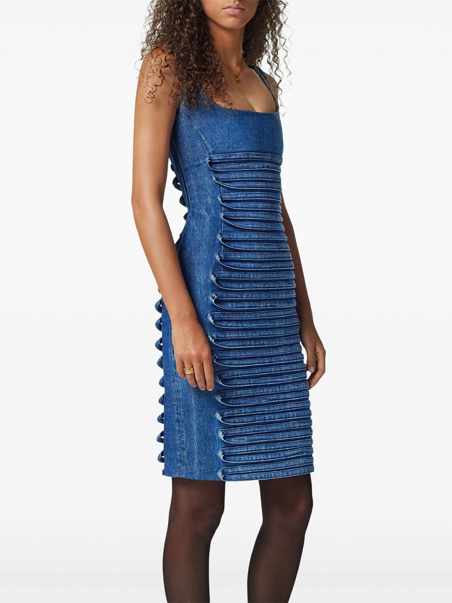 denim mini dress