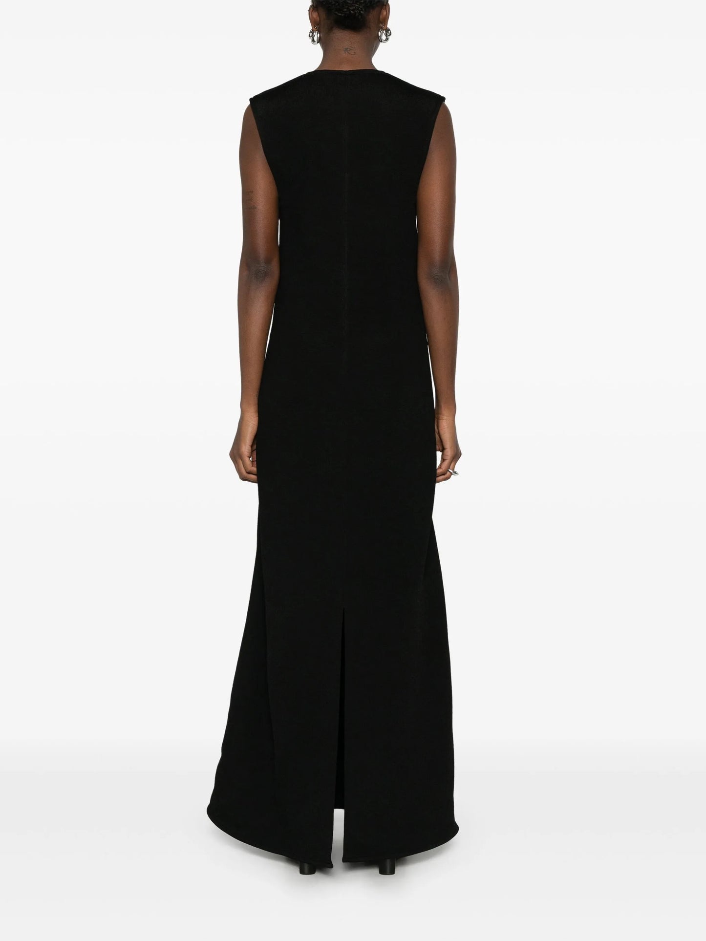 fringed-mesh maxi dress