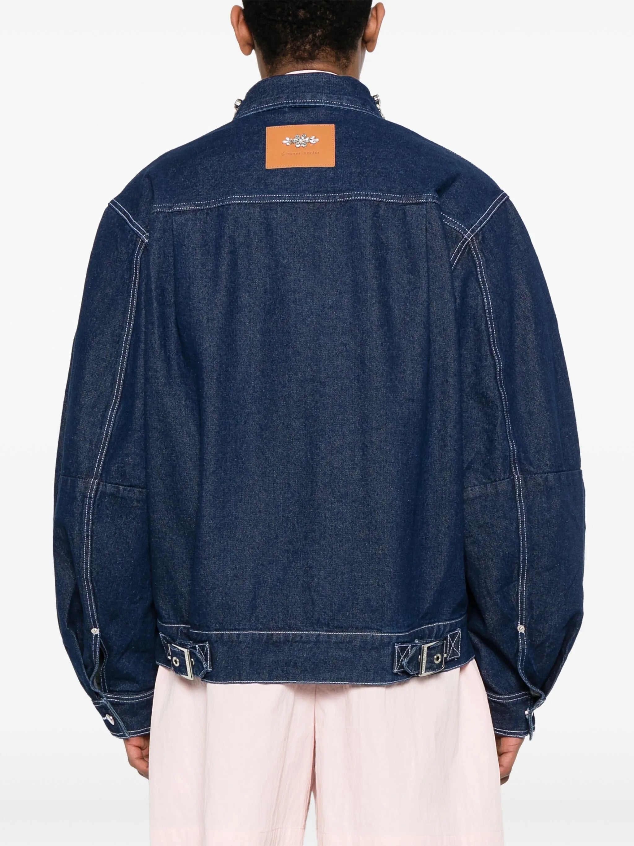 crystal-embellished denim jacket