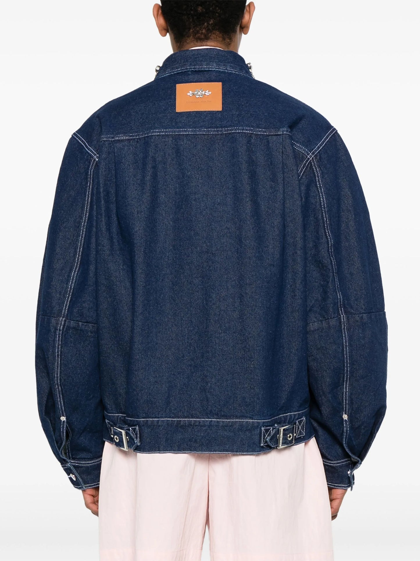 crystal-embellished denim jacket