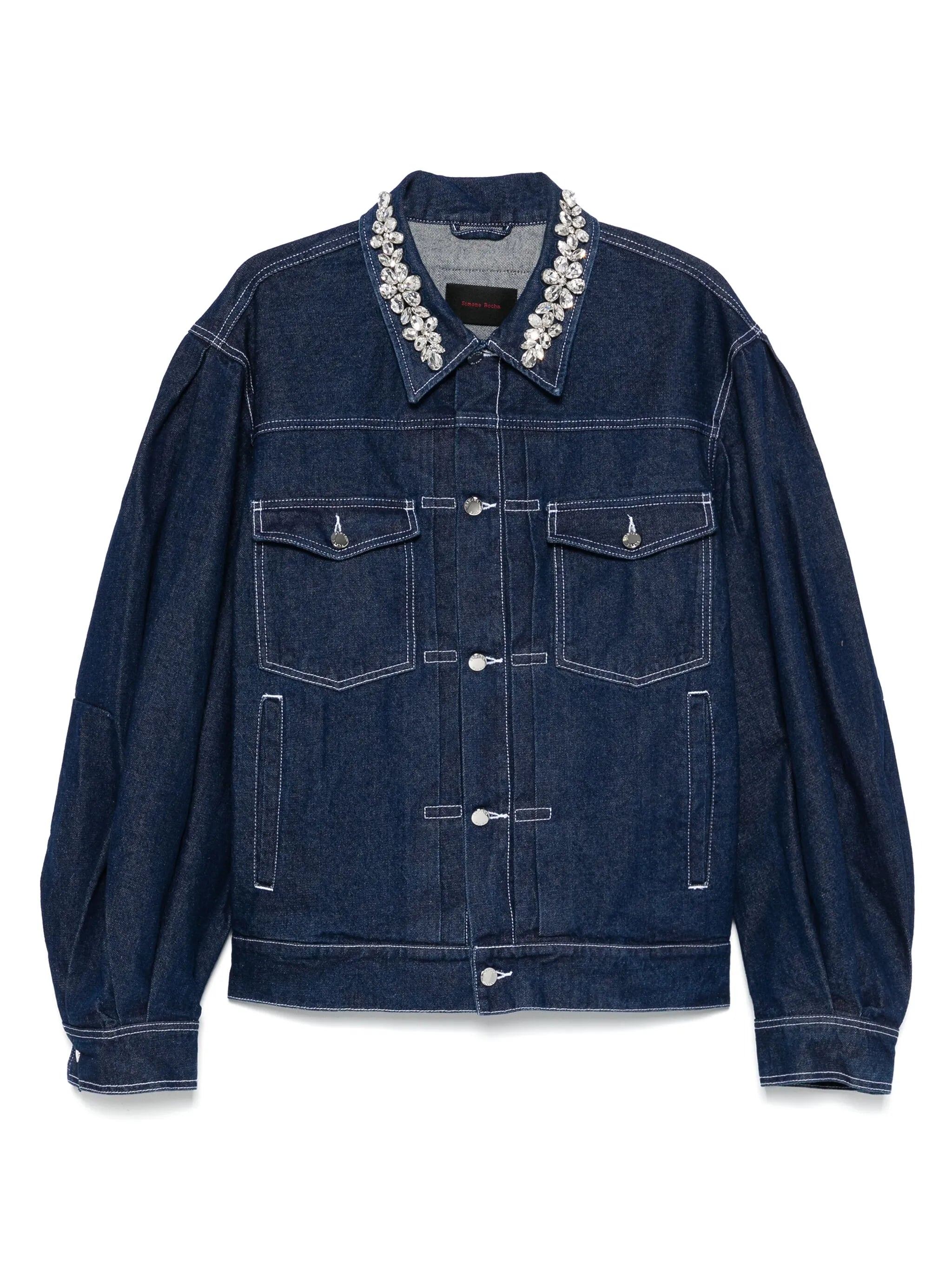 crystal-embellished denim jacket