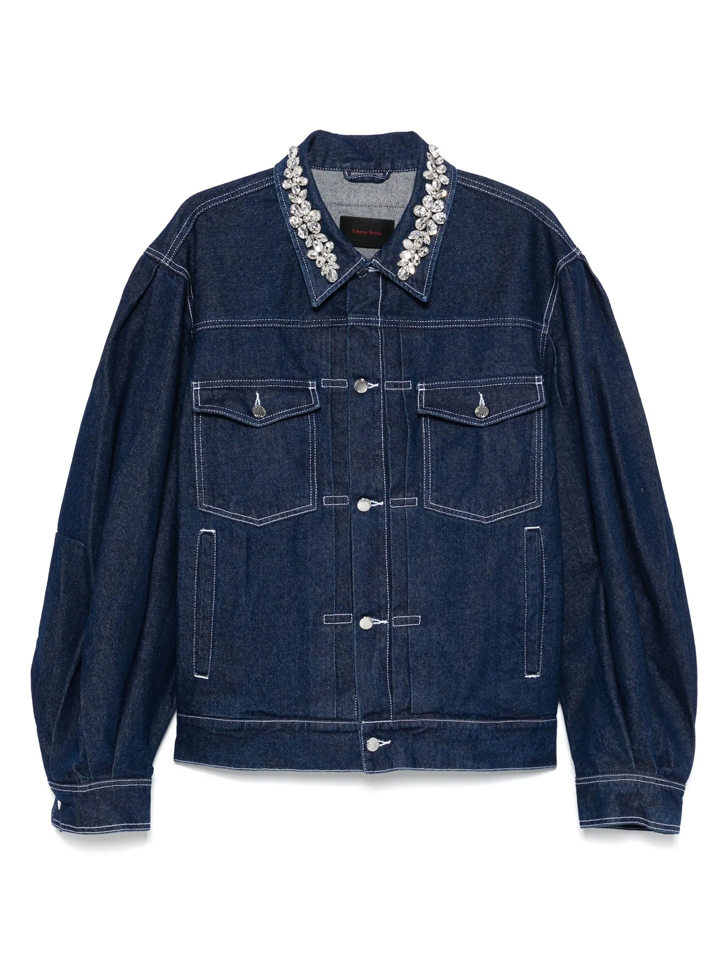 crystal-embellished denim jacket