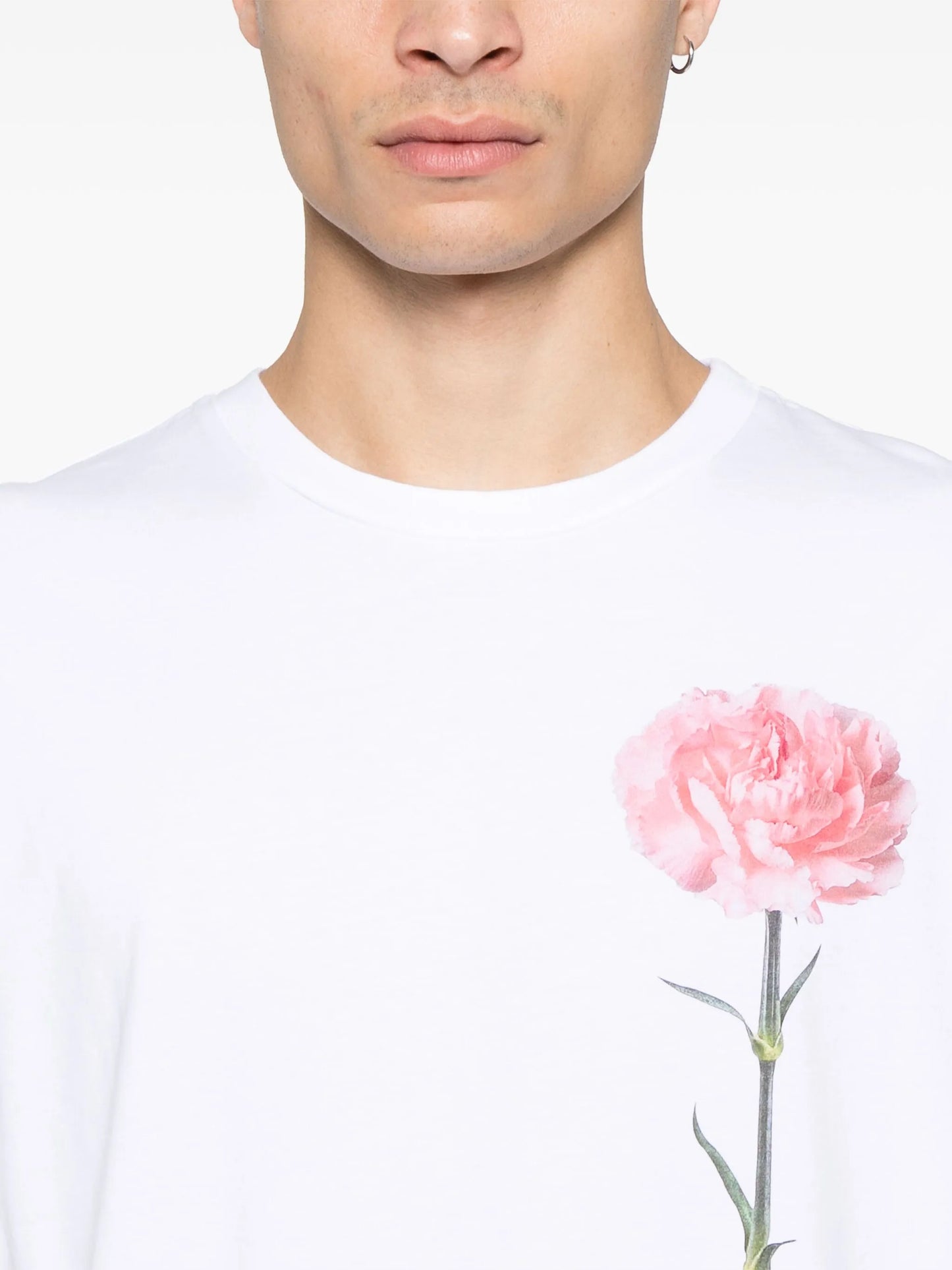 carnation-print short-sleeve T-shirt