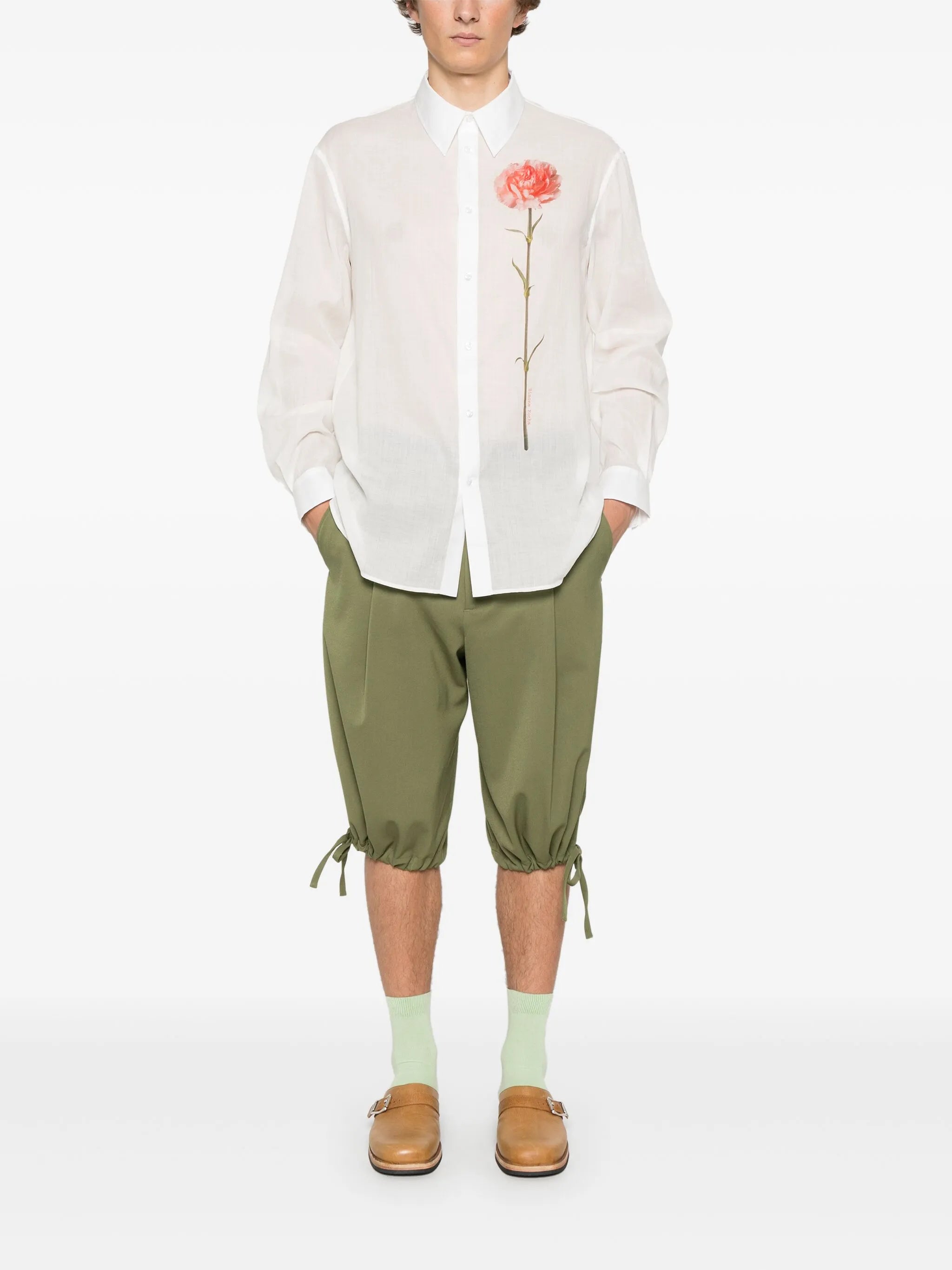 carnation-print shirt