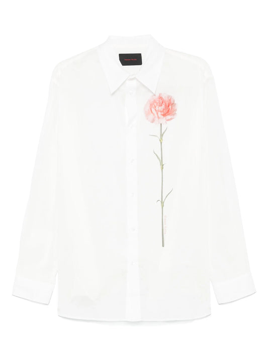 carnation-print shirt