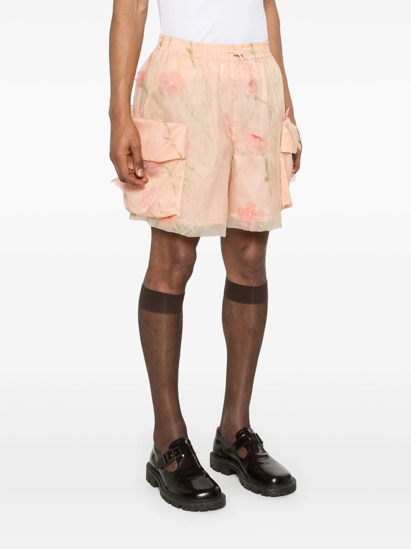 layered cargo shorts