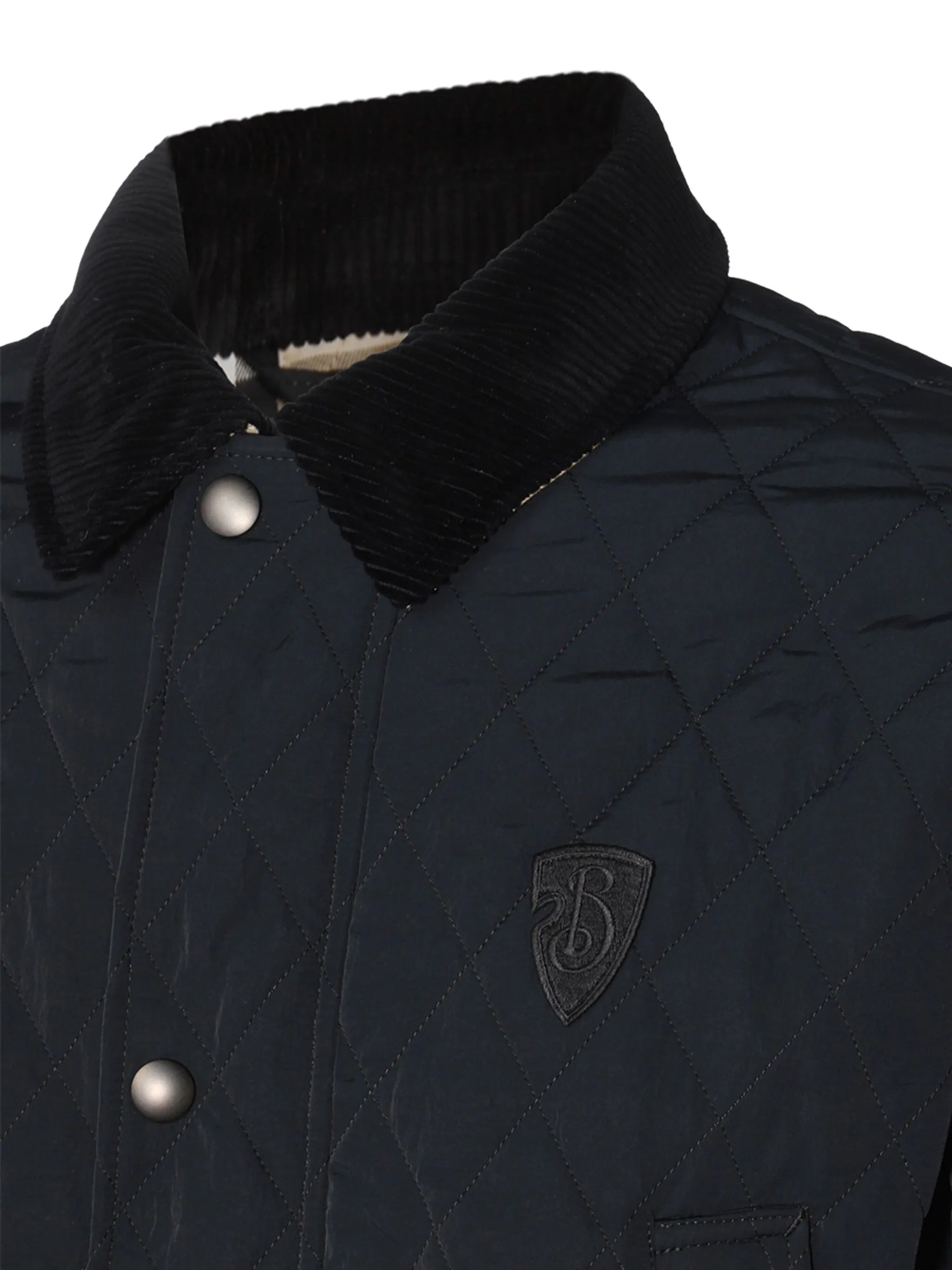 logo-embroidered quilted jacket