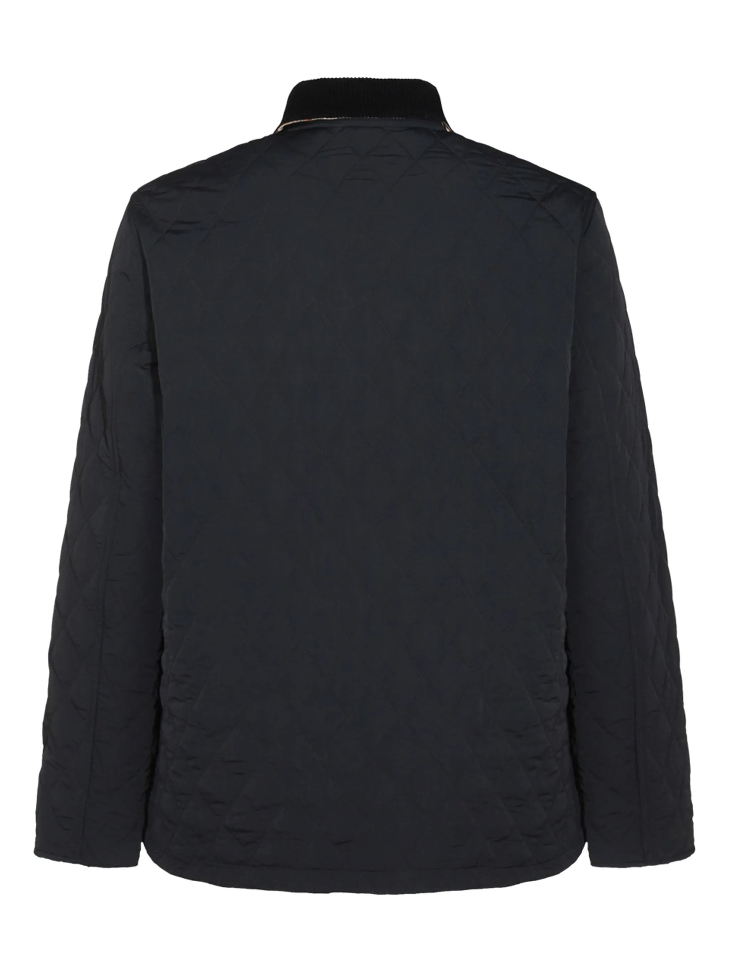 logo-embroidered quilted jacket