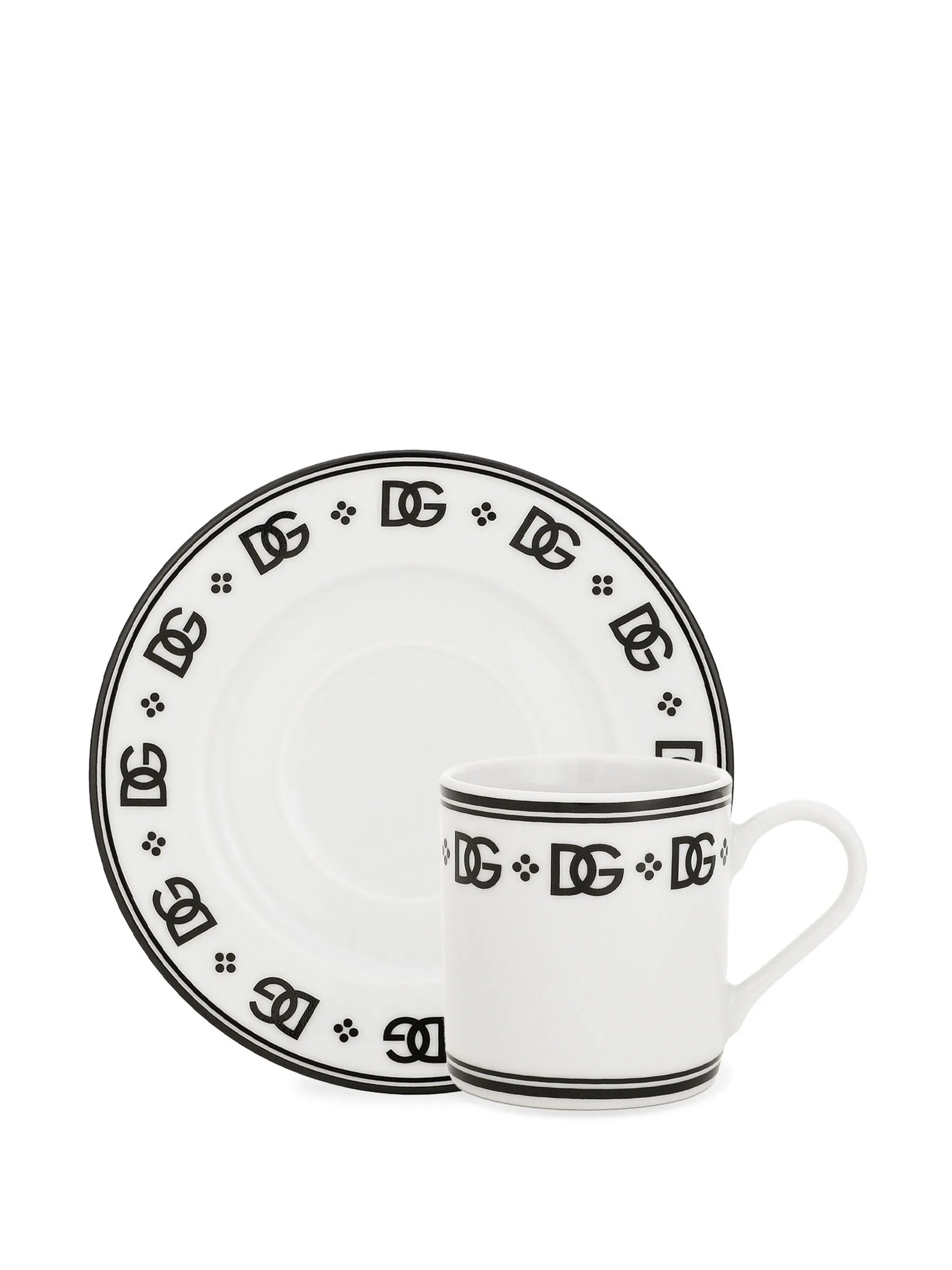 porcelain espresso cups with saucers (set of two)