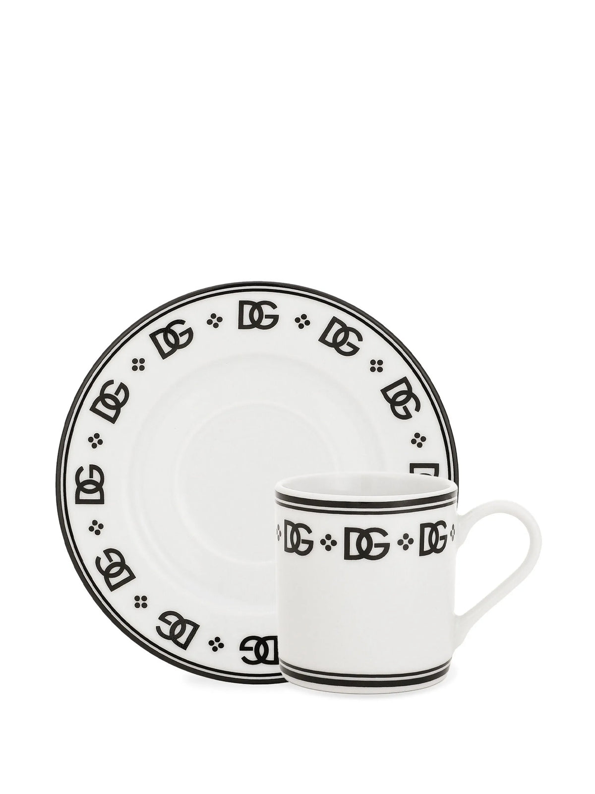 porcelain espresso cups with saucers (set of two)