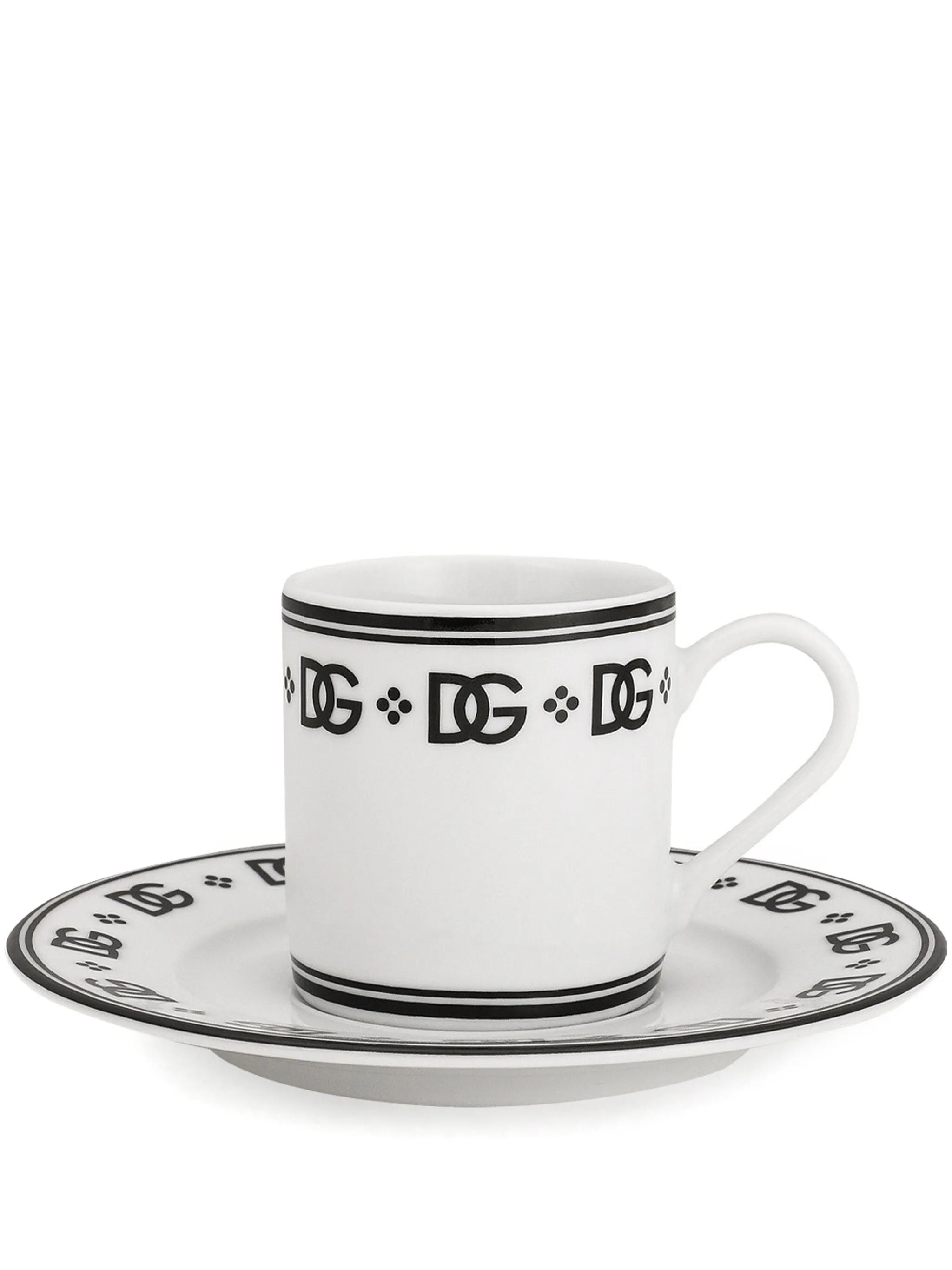 porcelain espresso cups with saucers (set of two)