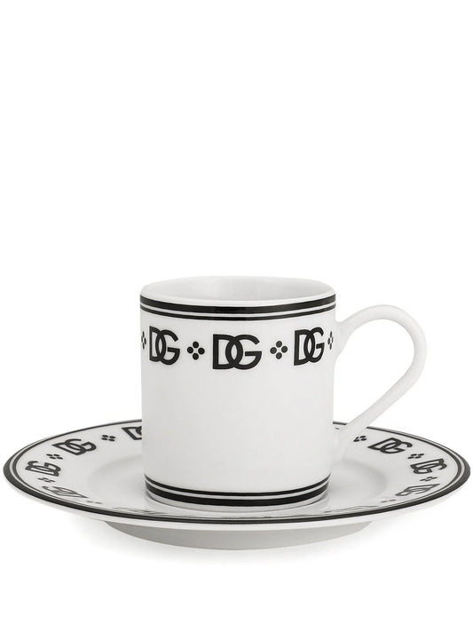 porcelain espresso cups with saucers (set of two)