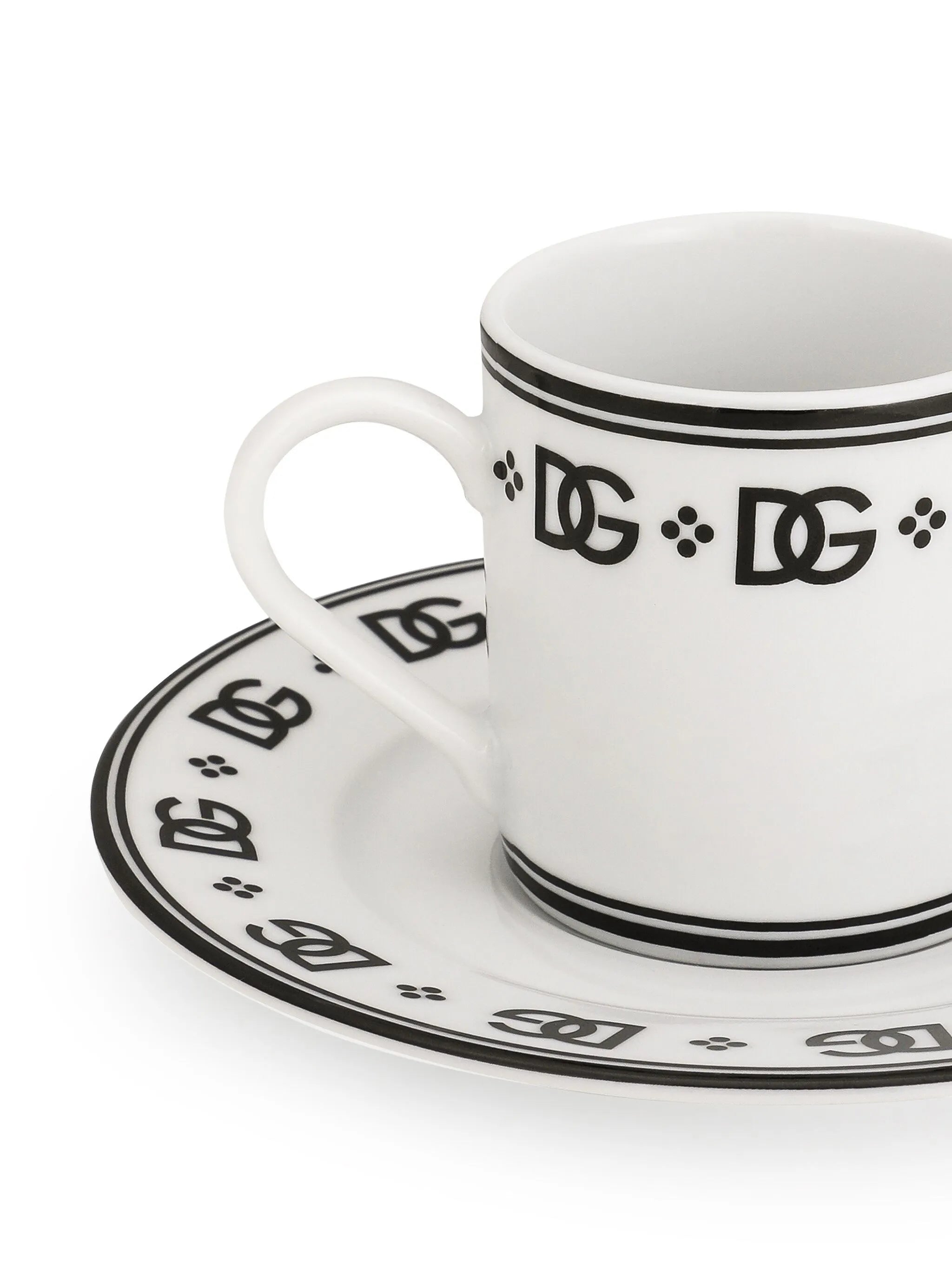 porcelain espresso cups with saucers (set of two)