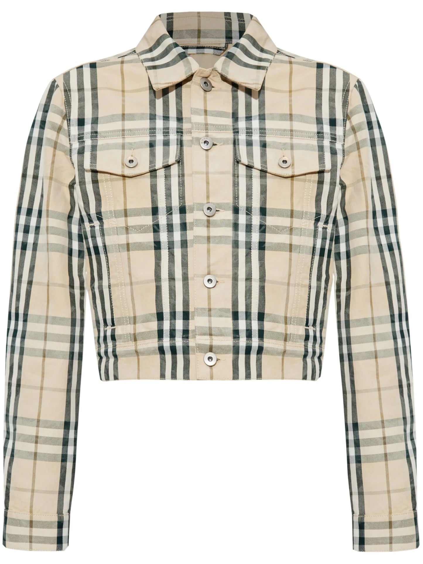 check pattern cropped jacket