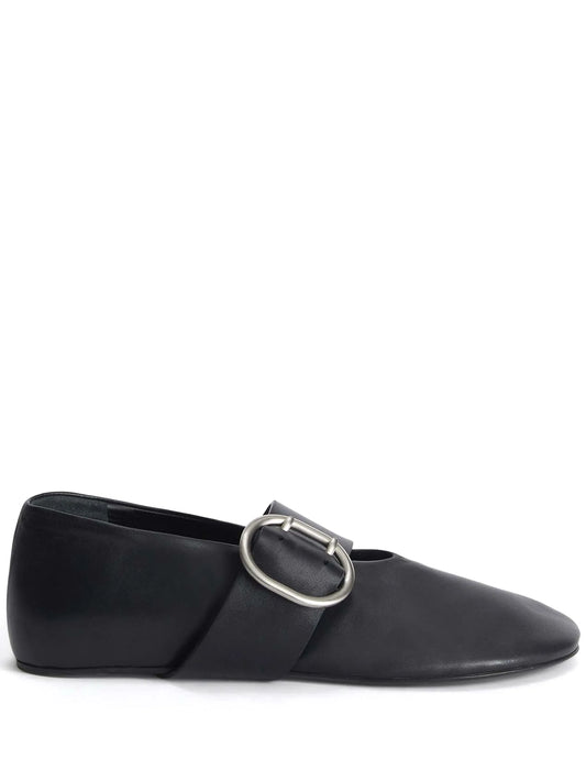 leather ballerina shoes