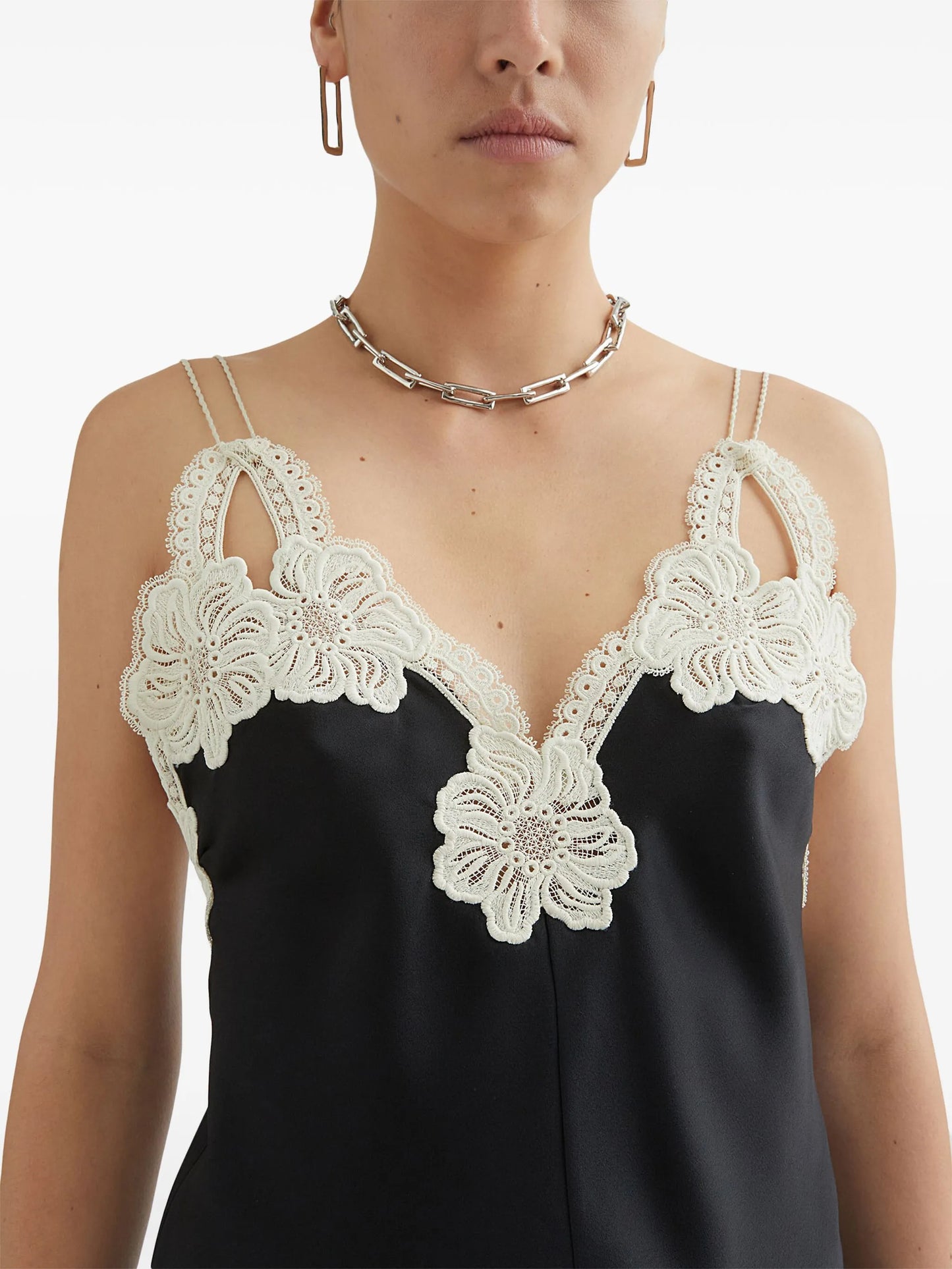 floral-embroidered top