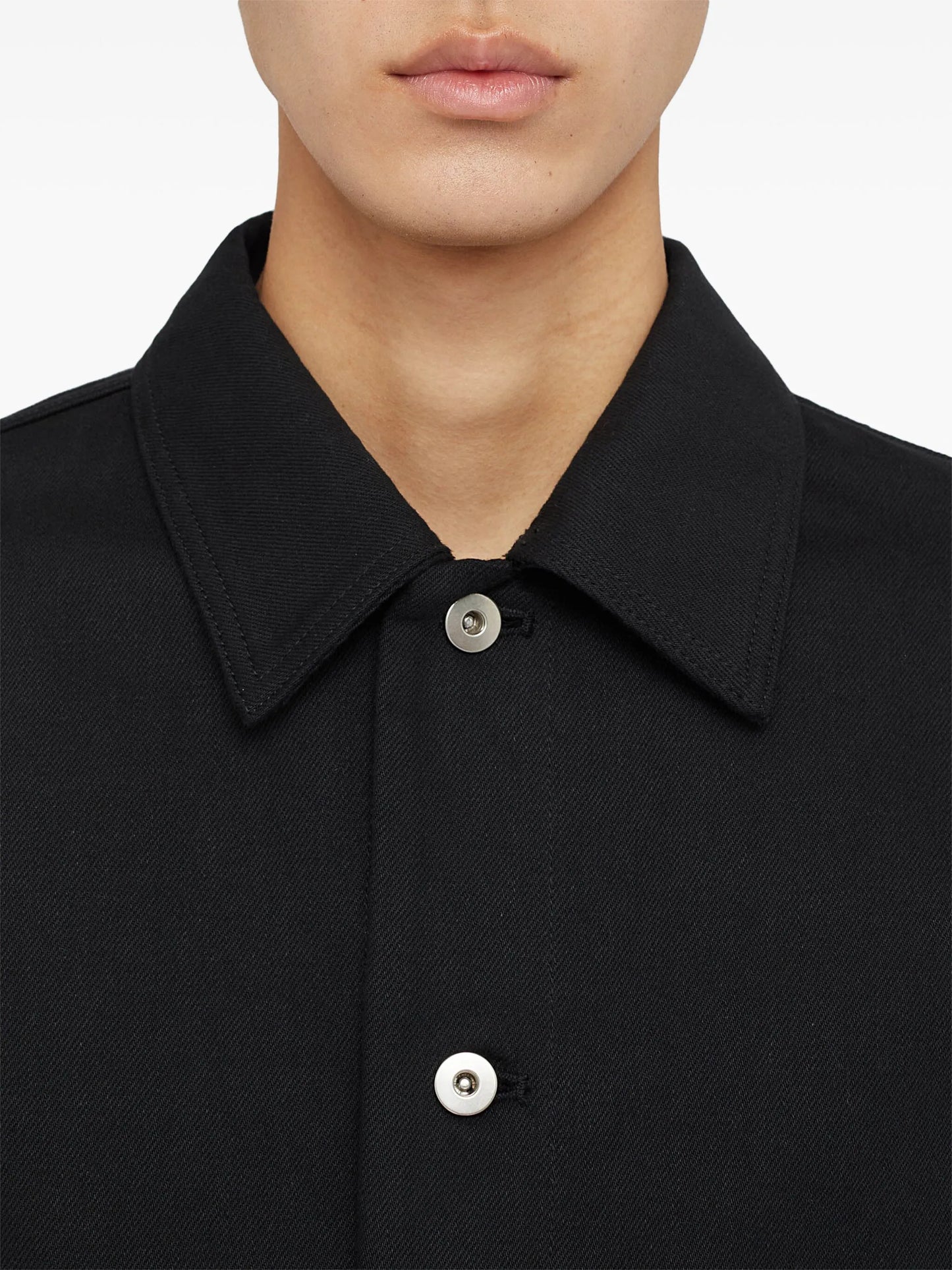 logo-patch denim shirt