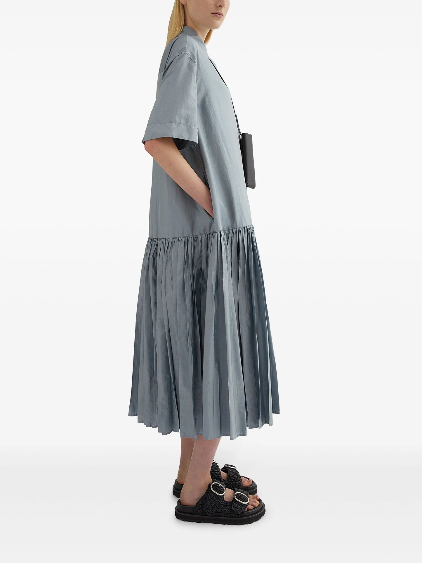 panelled shirt dress