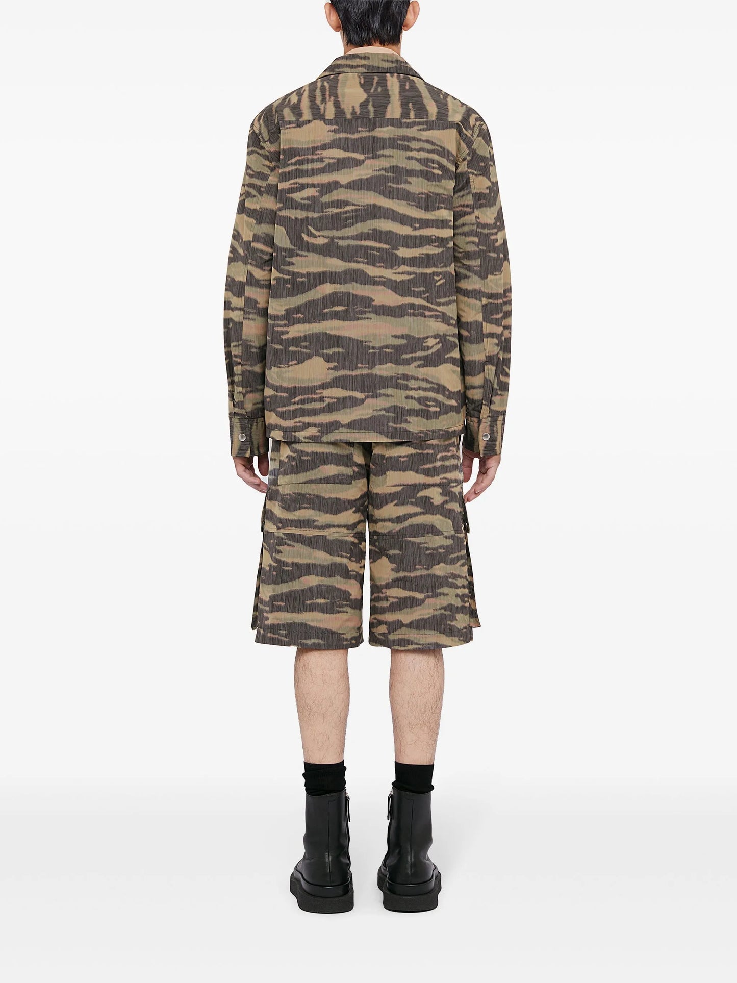 printed zip-up overshirt