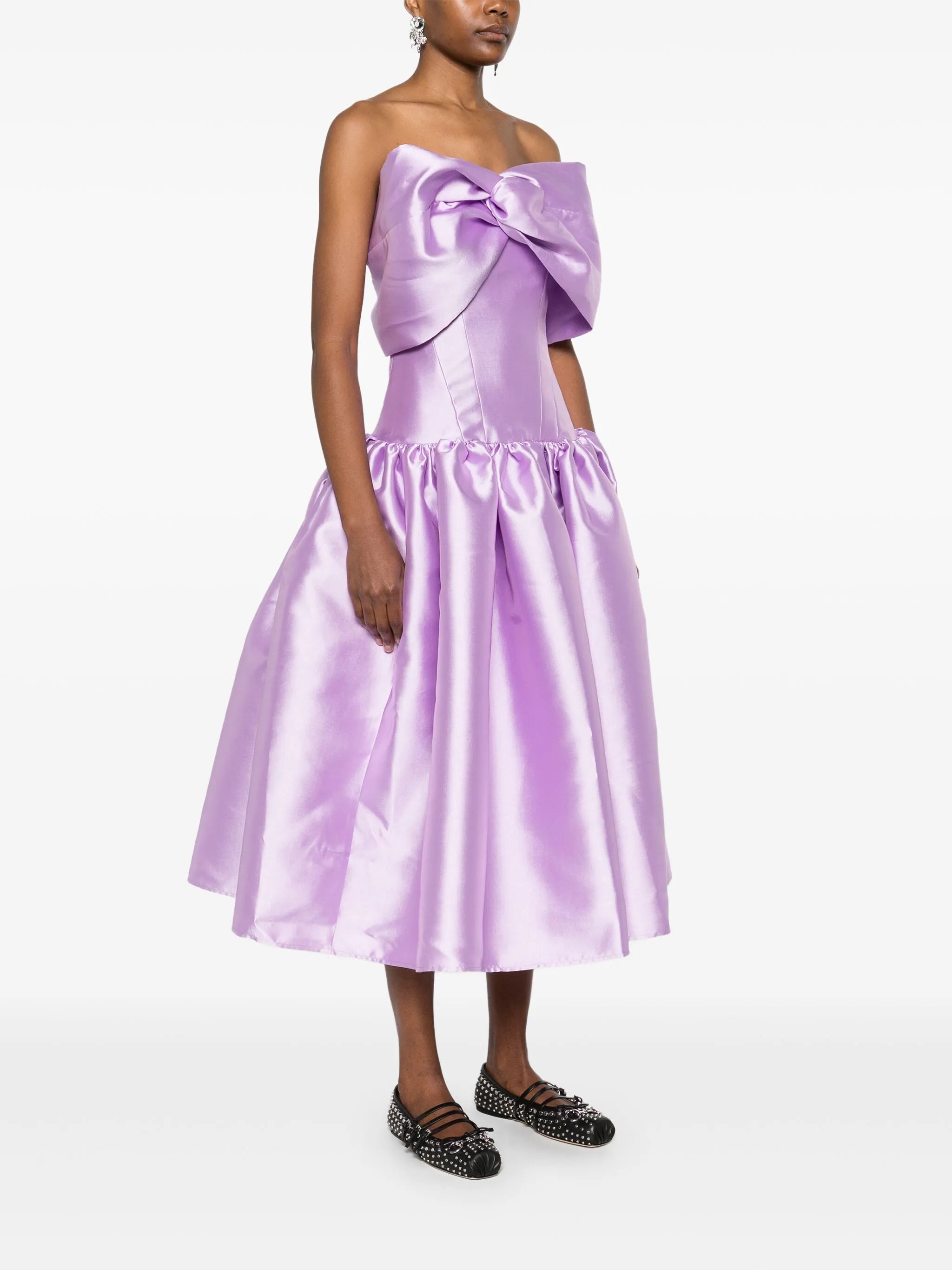 bow-detail midi dress
