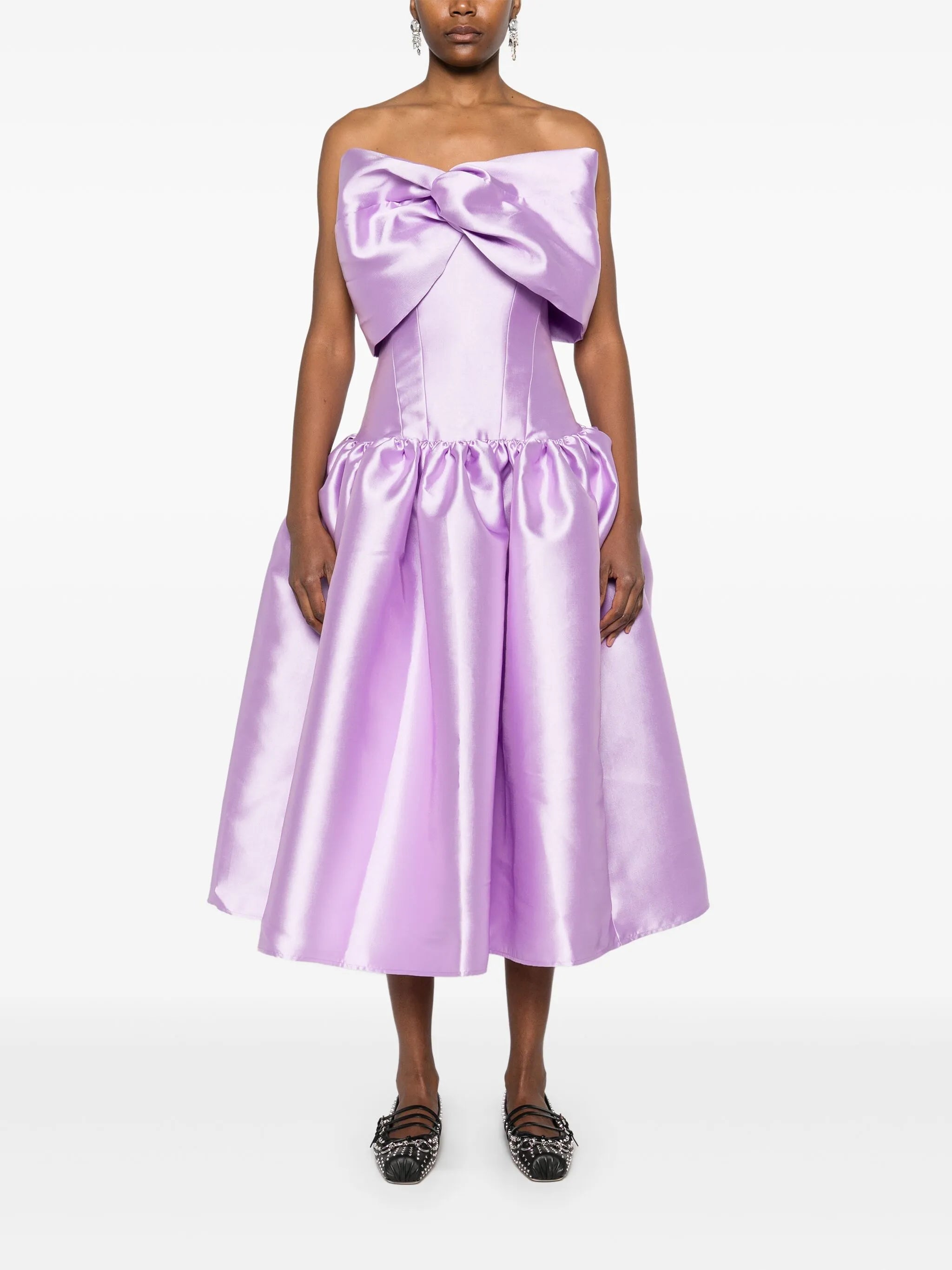 bow-detail midi dress