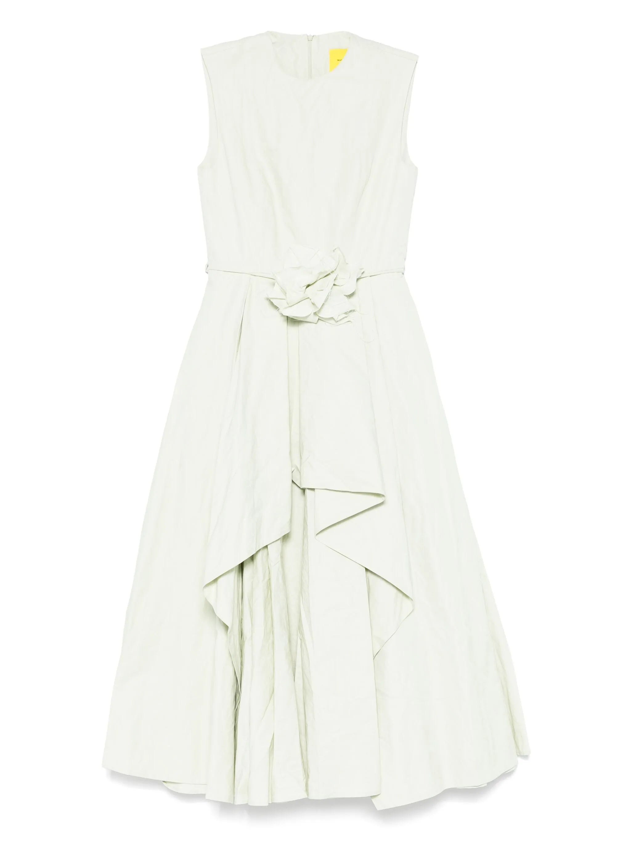 wrinkled cotton midi dress