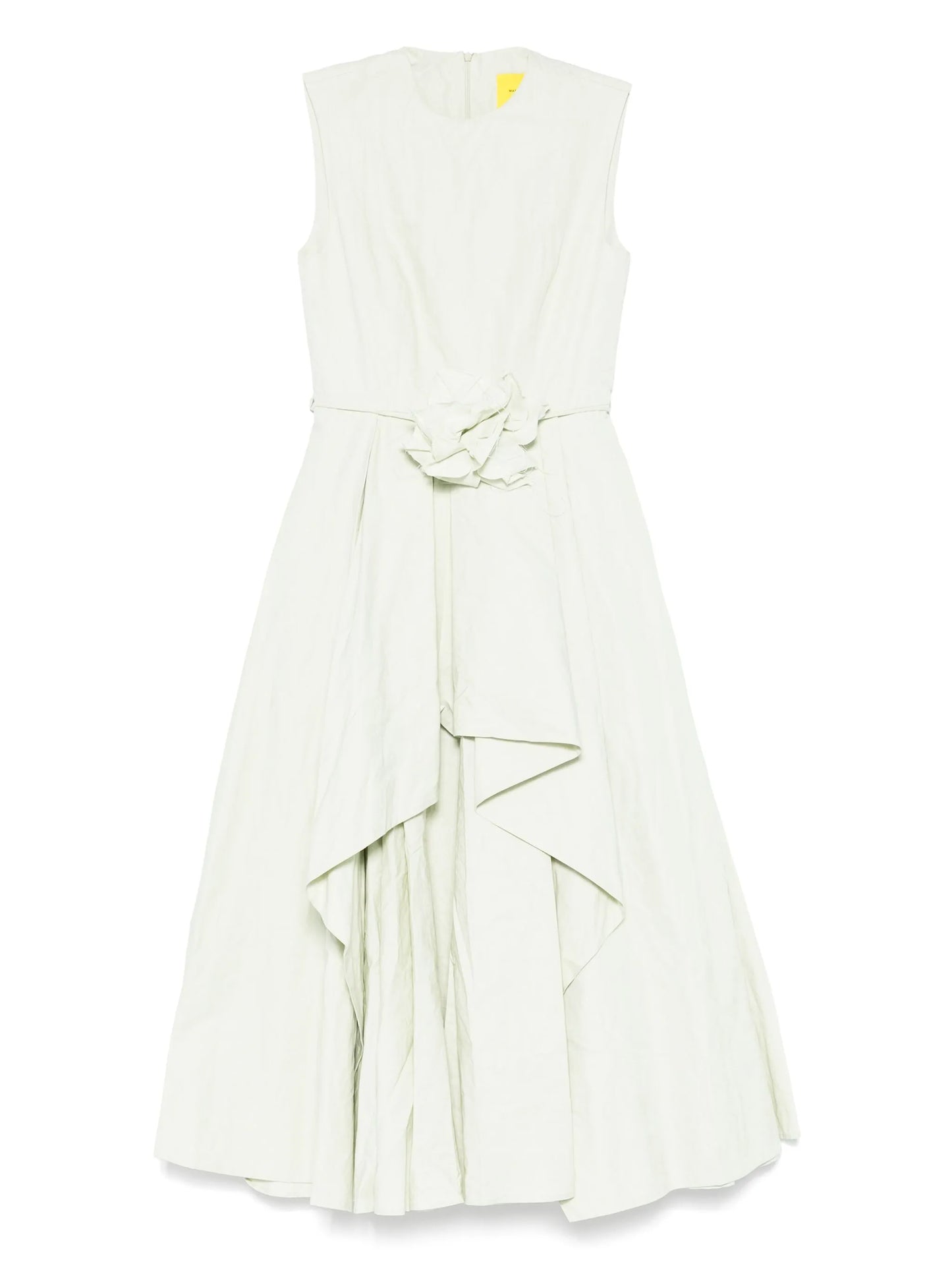 wrinkled cotton midi dress