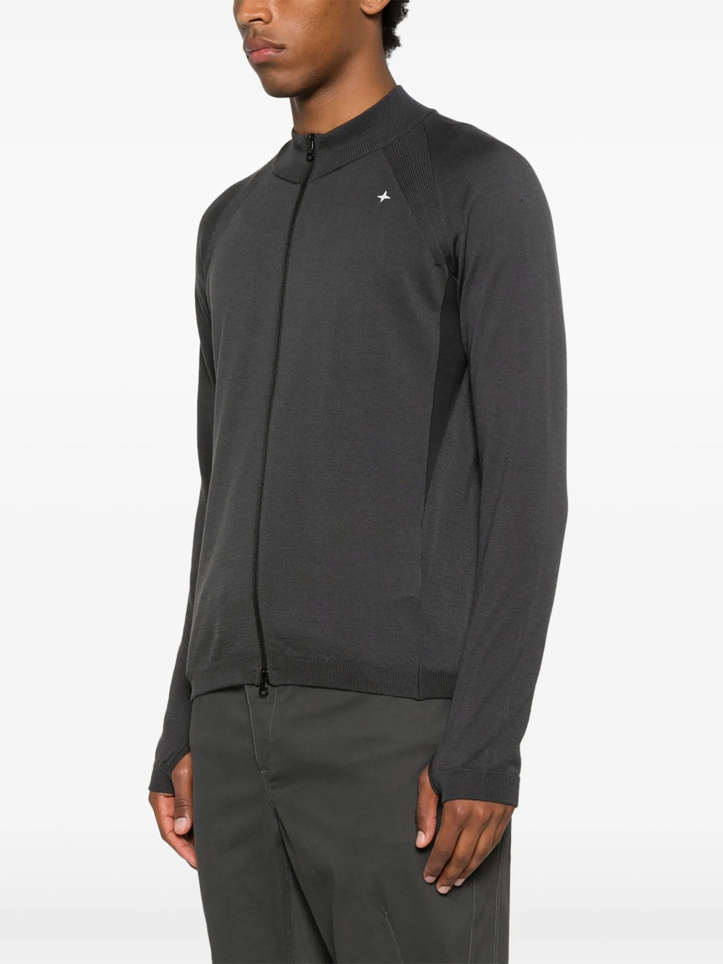 zip-up cardigan