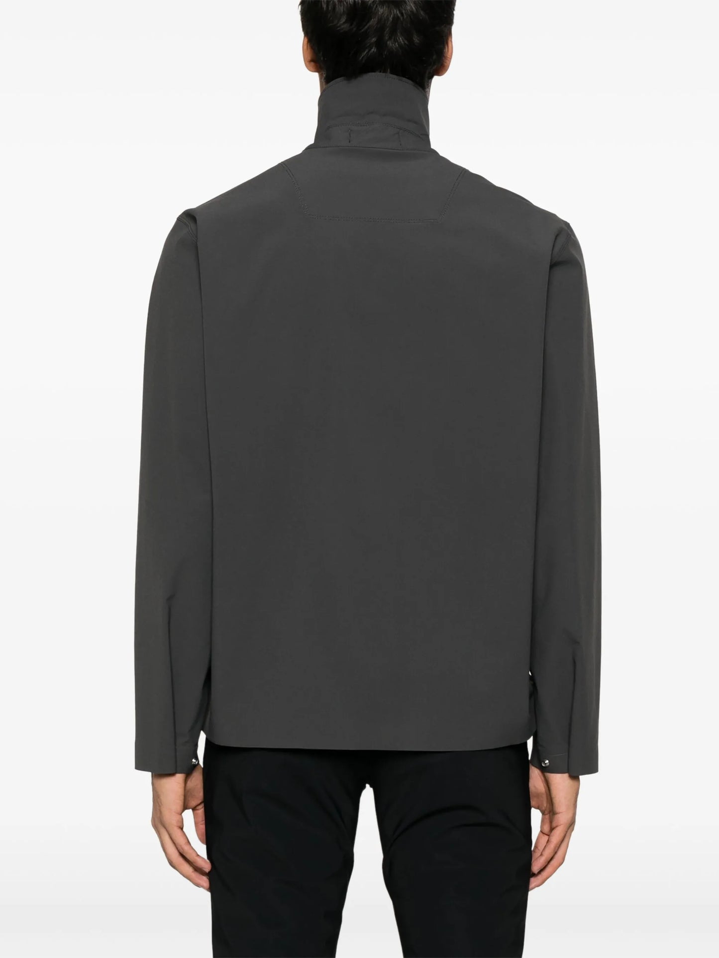 logo-embroidered shirt jacket