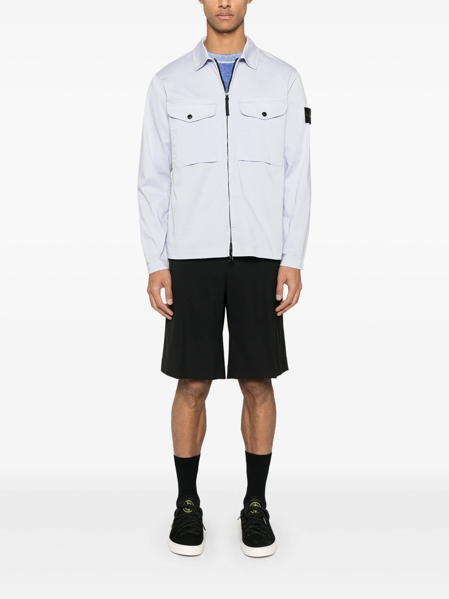 Compass-badge overshirt