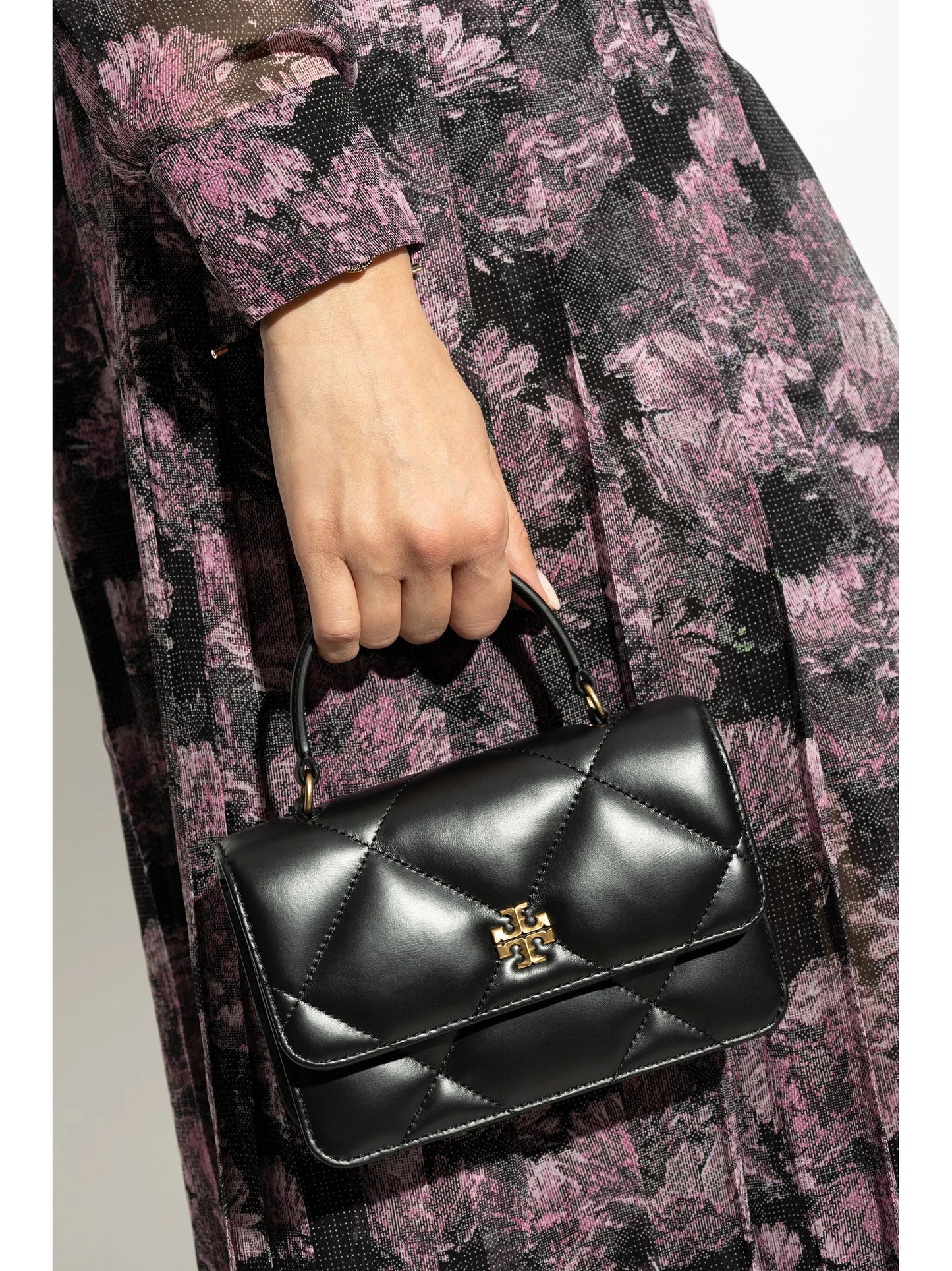 mini Kira diamond-quilted tote bag