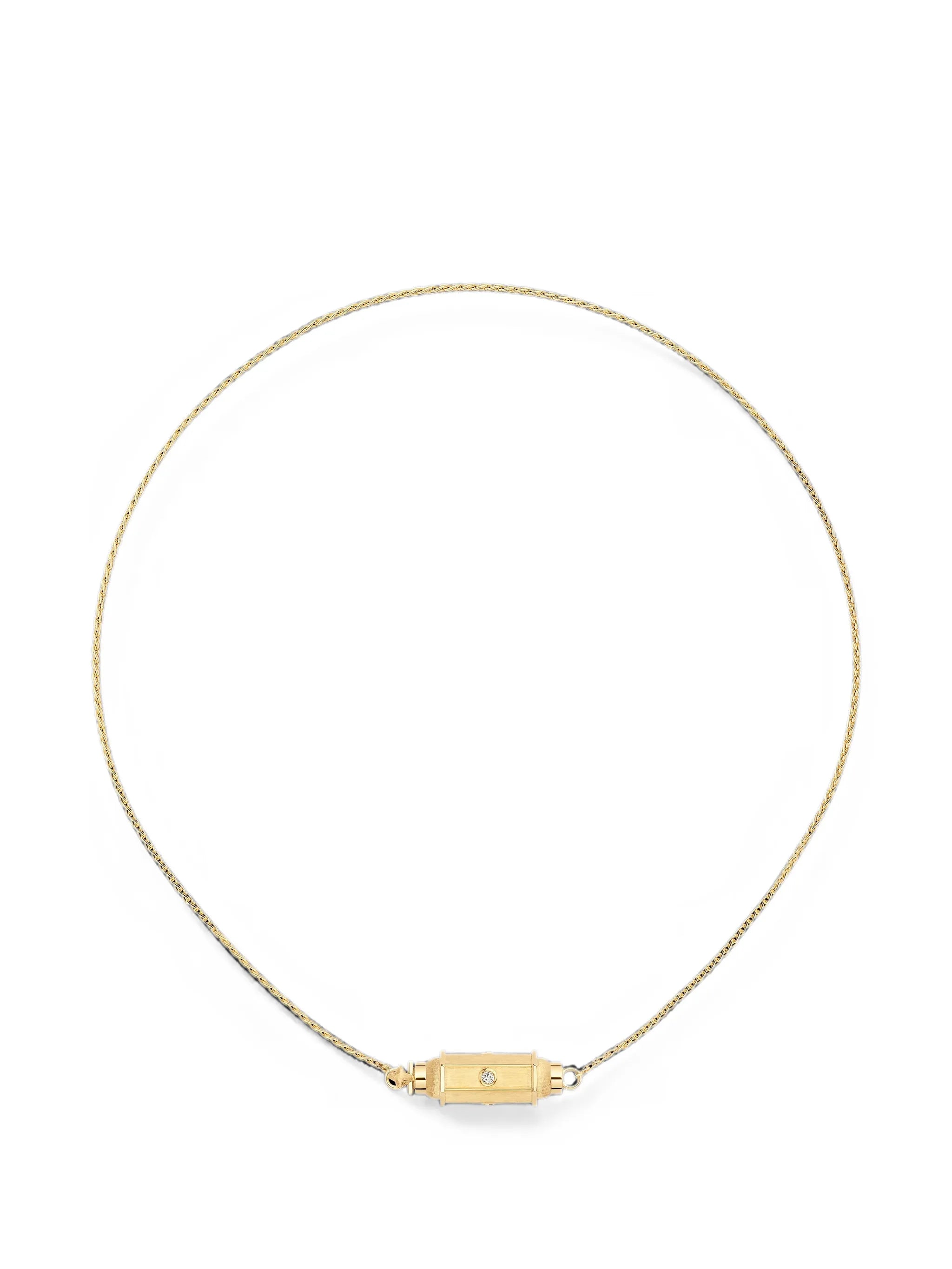 micro Coco diamond locket necklace