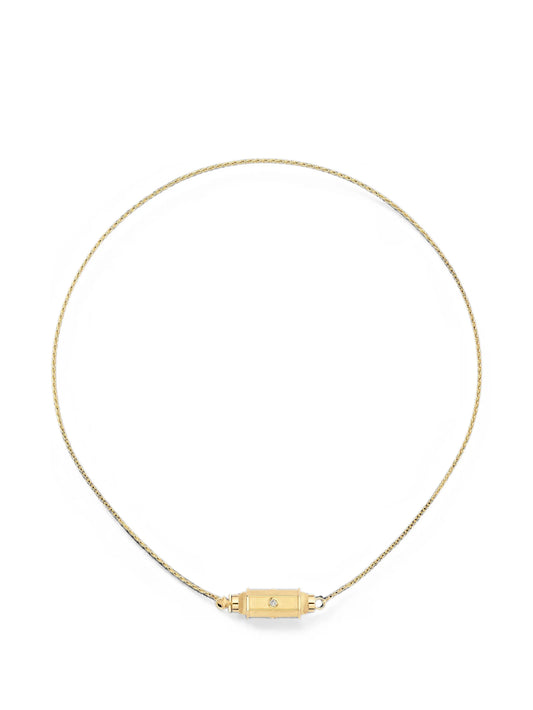 micro Coco diamond locket necklace