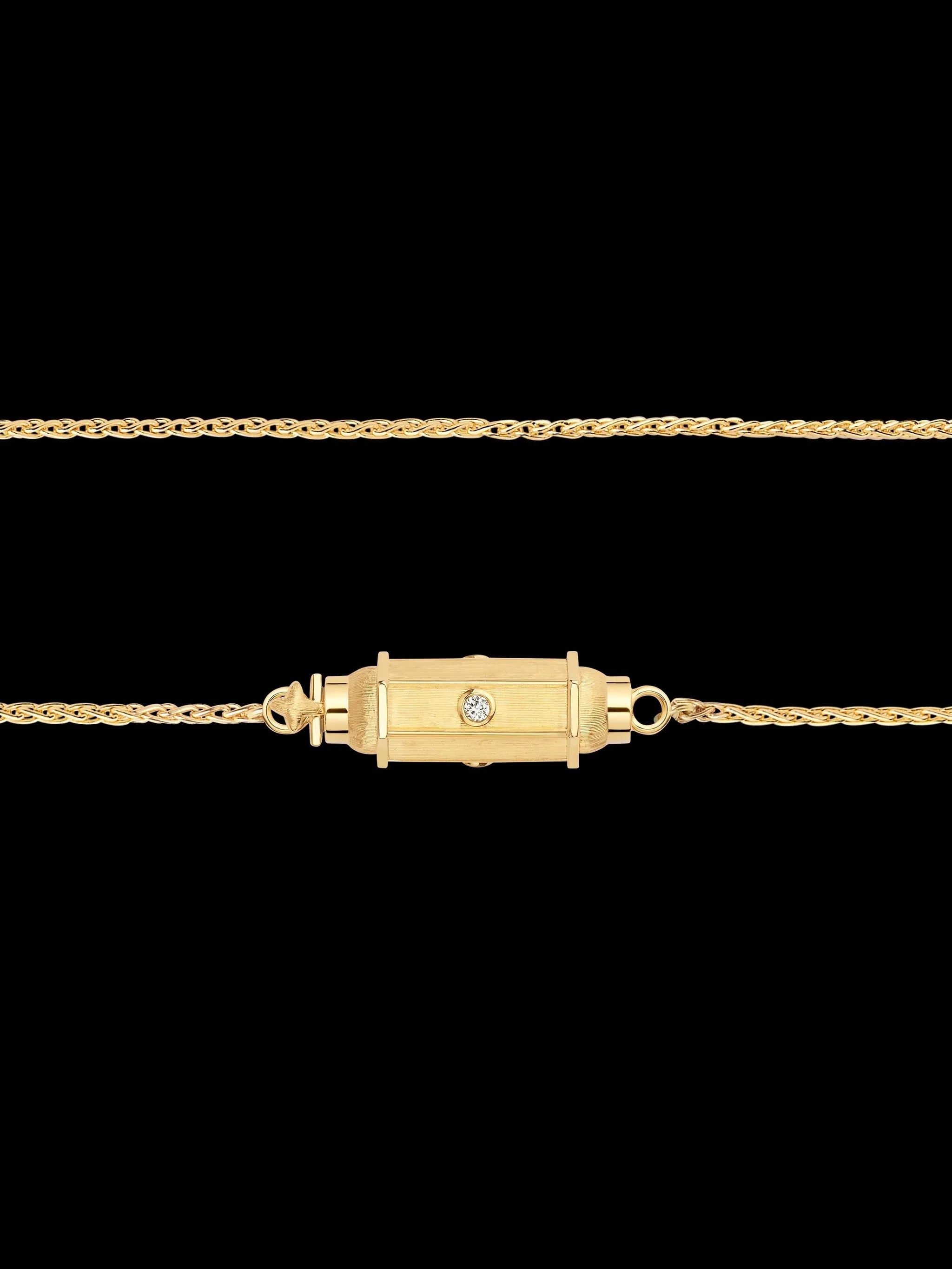 micro Coco diamond locket necklace