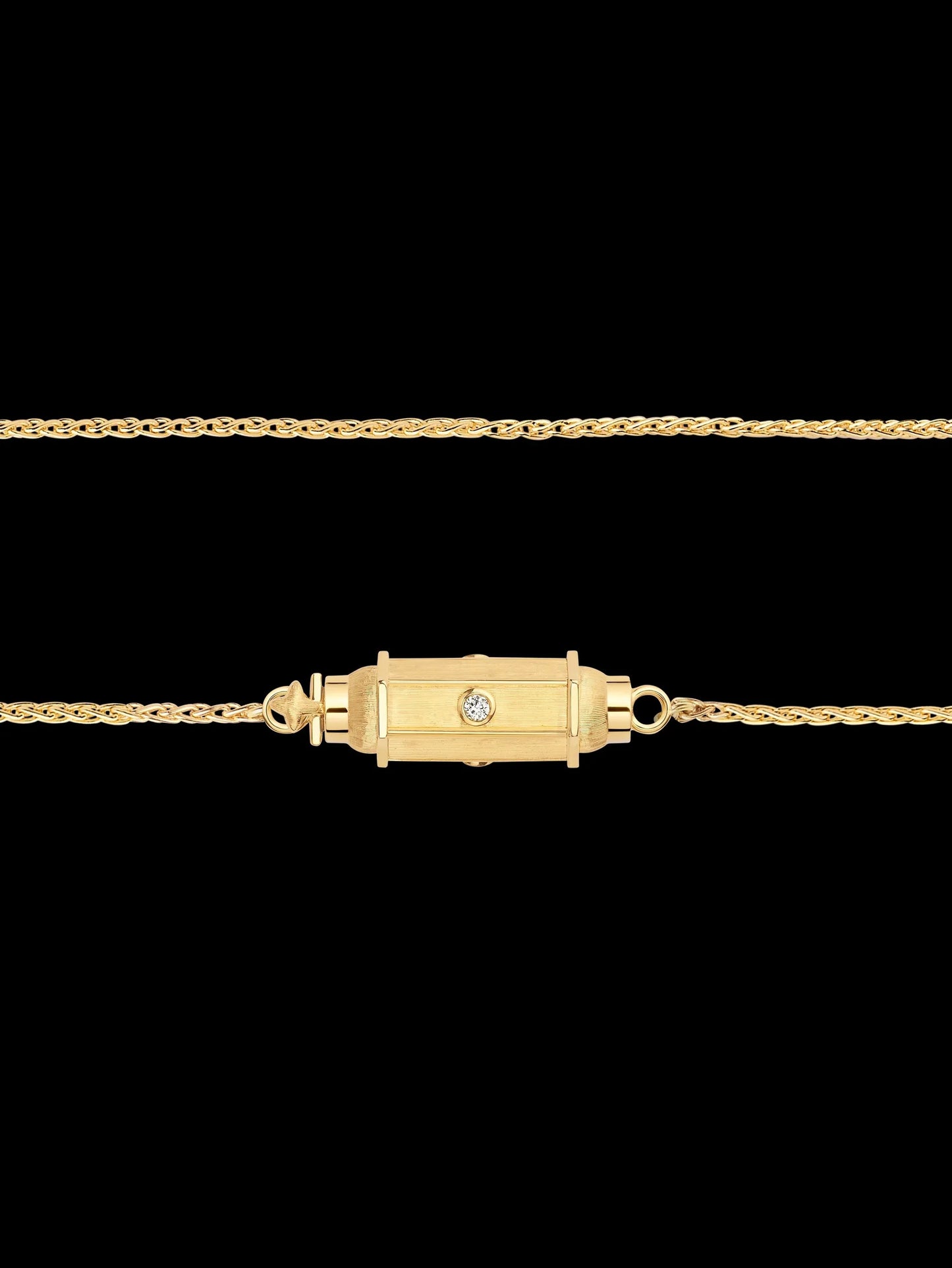 micro Coco diamond locket necklace