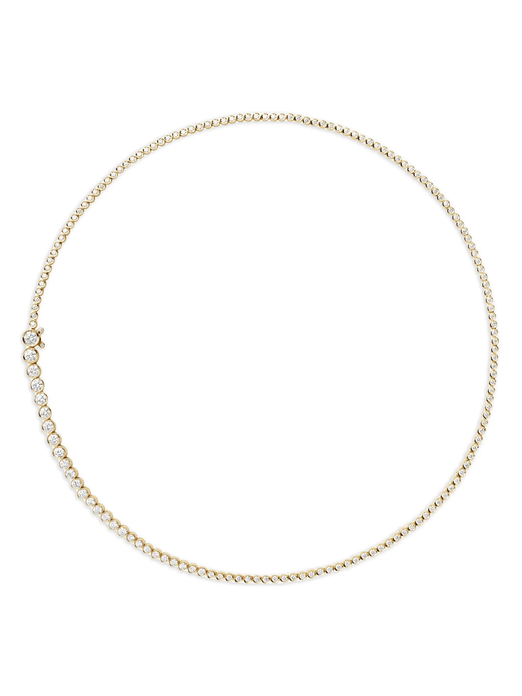 18kt yellow gold Tennis diamond necklace