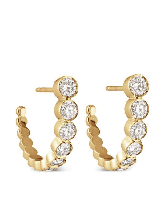 18kt yellow gold diamond hoop earrings