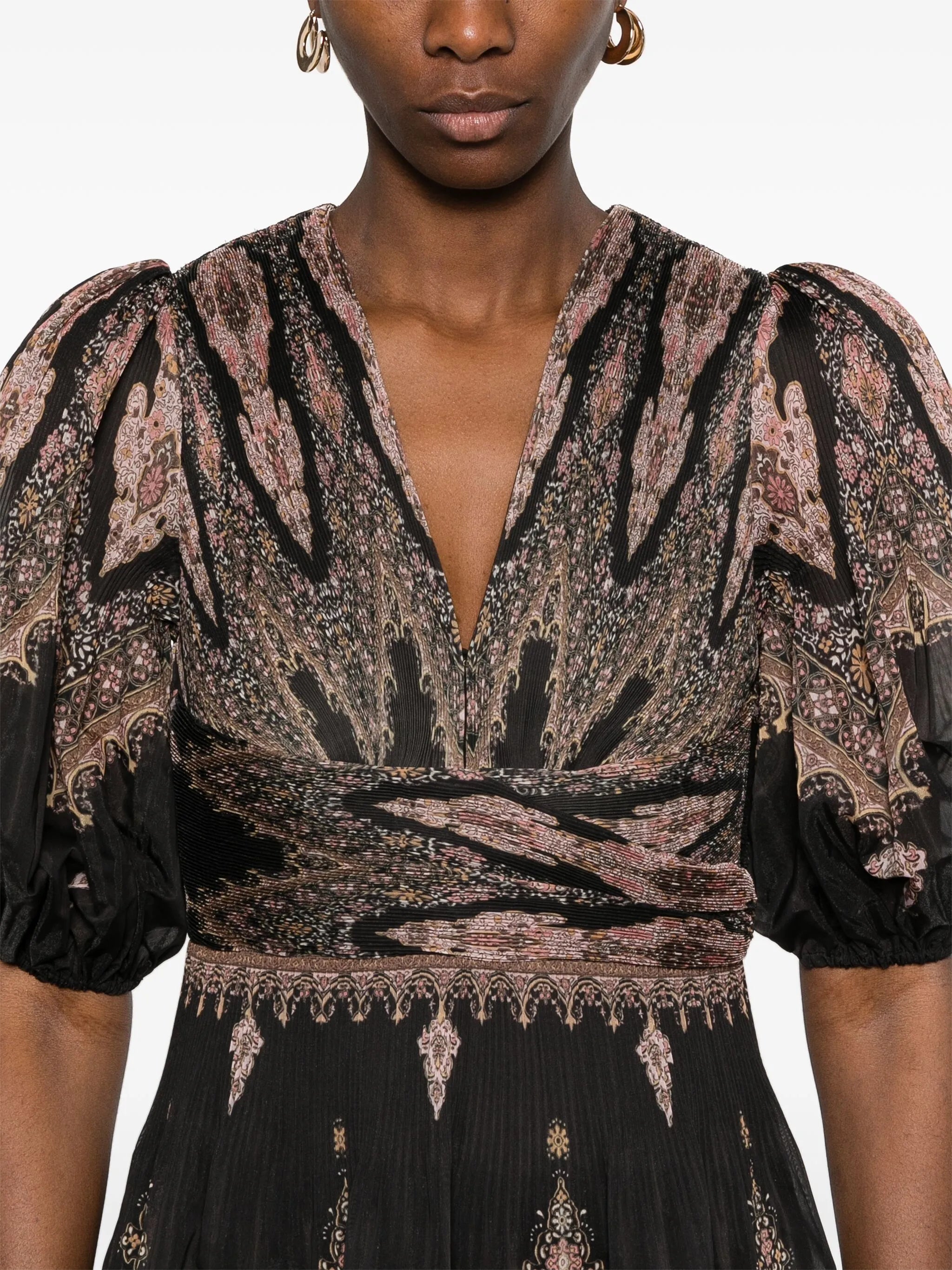 pleated midi dress