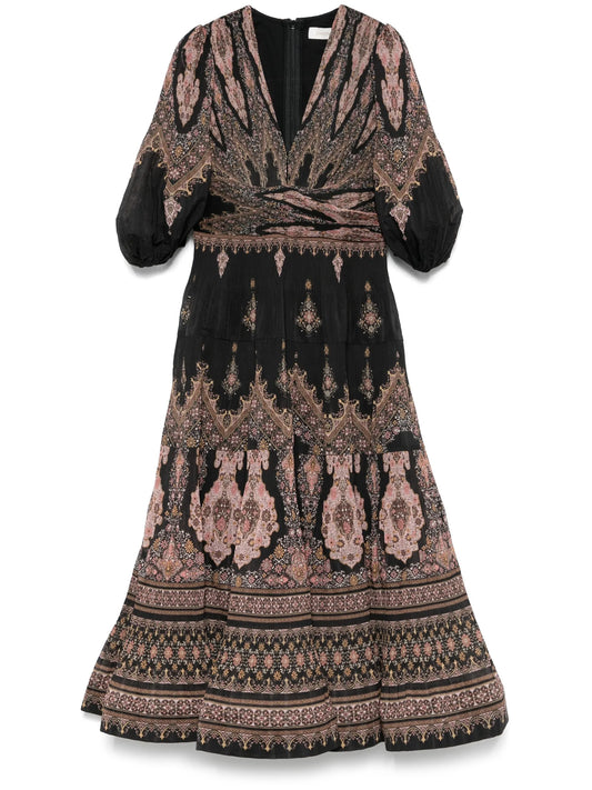 pleated midi dress