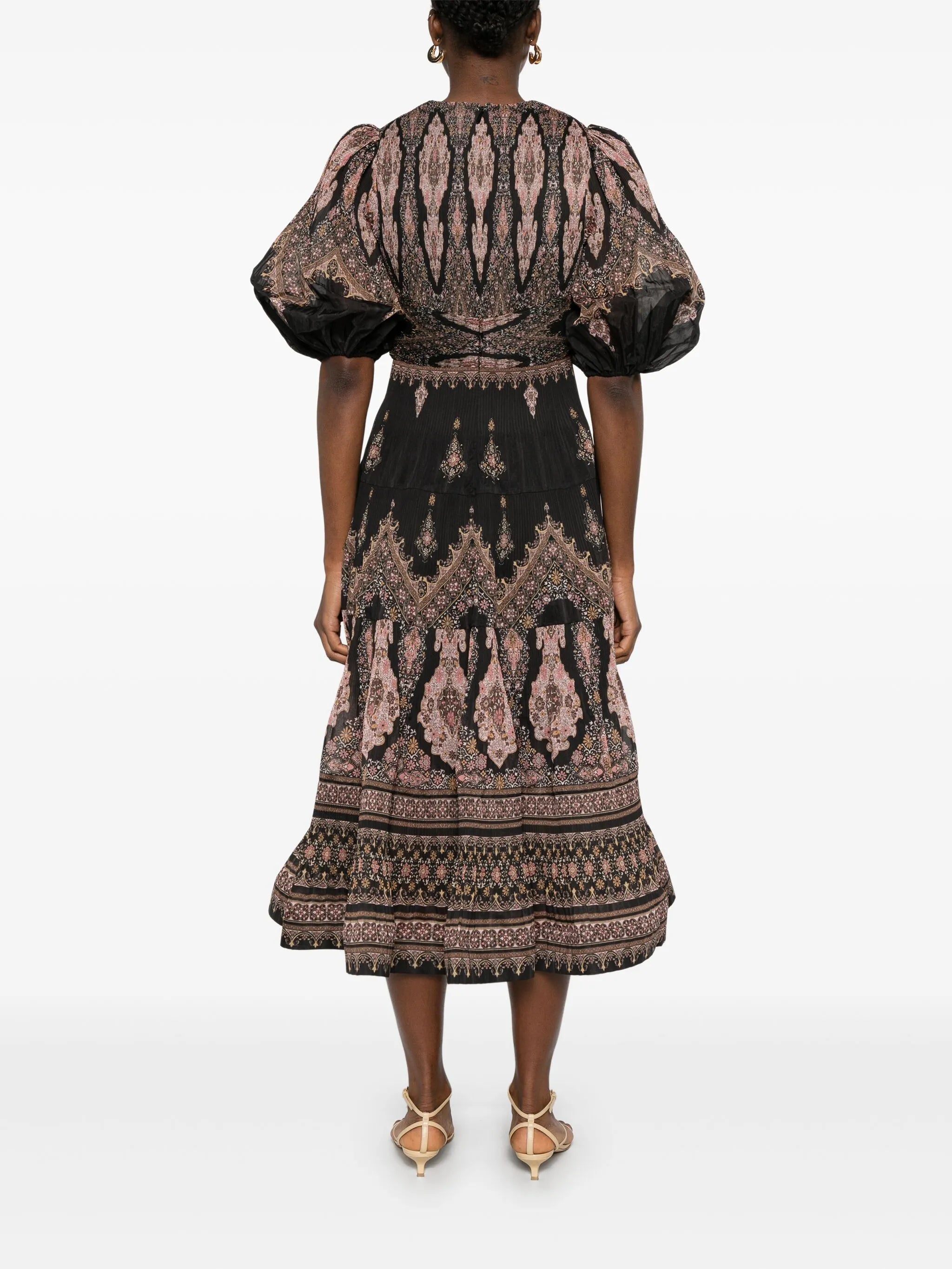 pleated midi dress