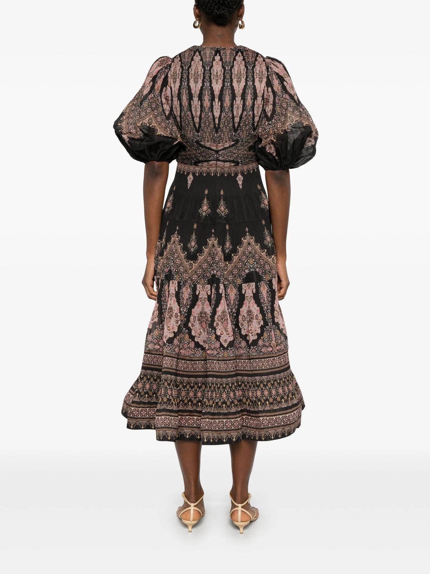 pleated midi dress