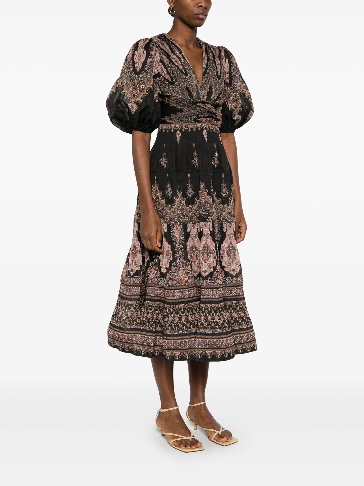 pleated midi dress