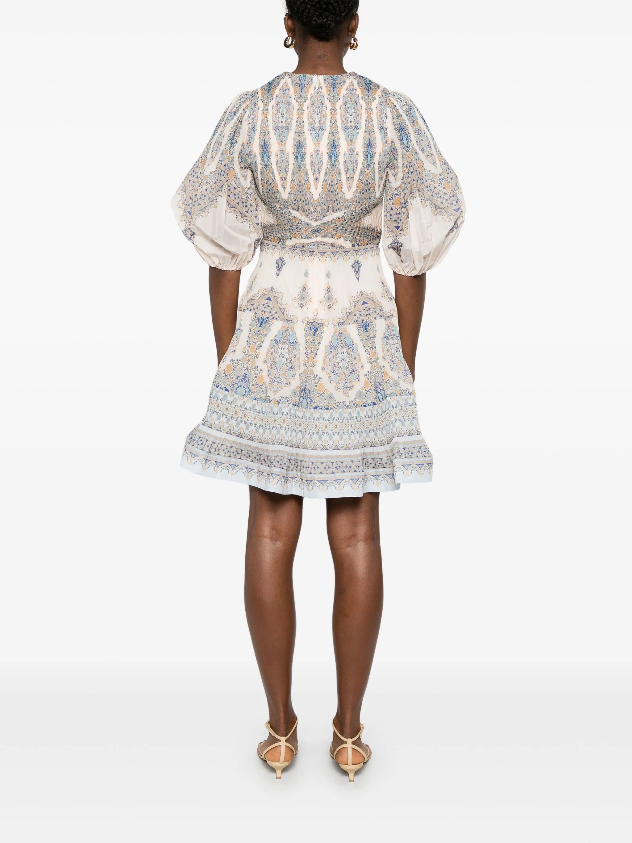 pleated mini dress