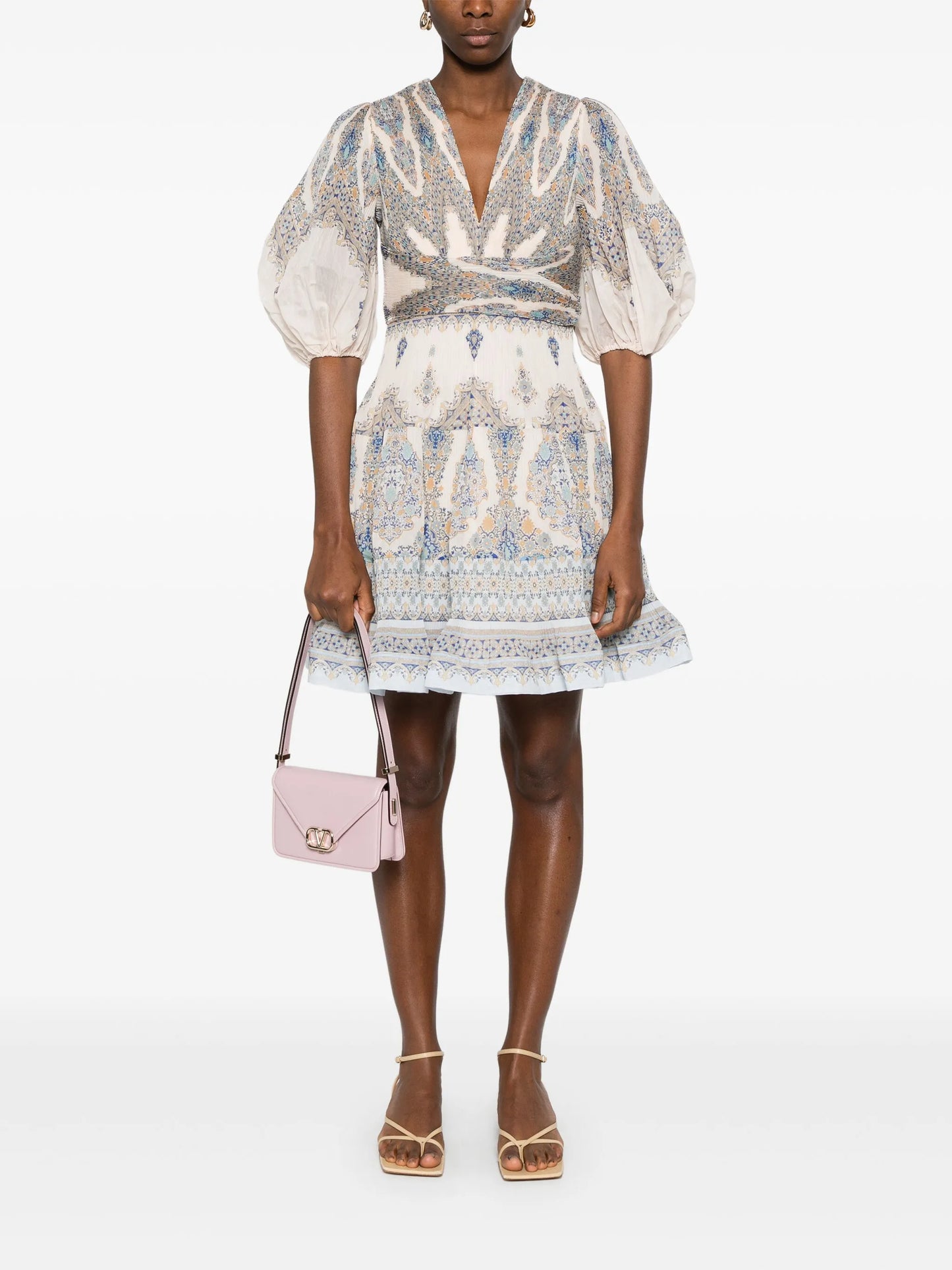 pleated mini dress