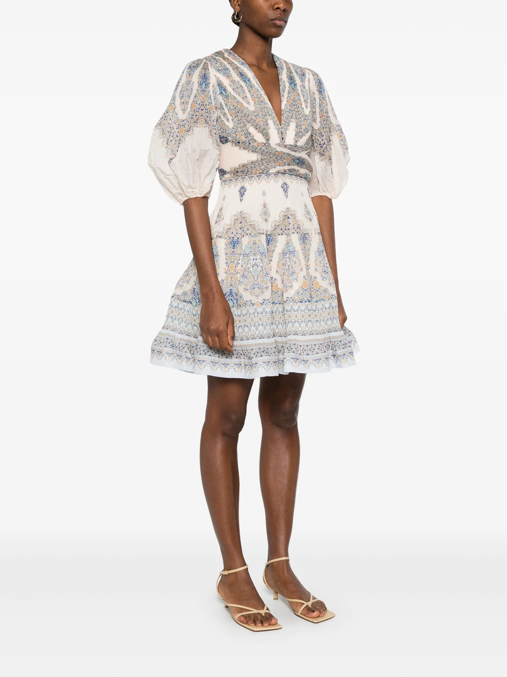 pleated mini dress