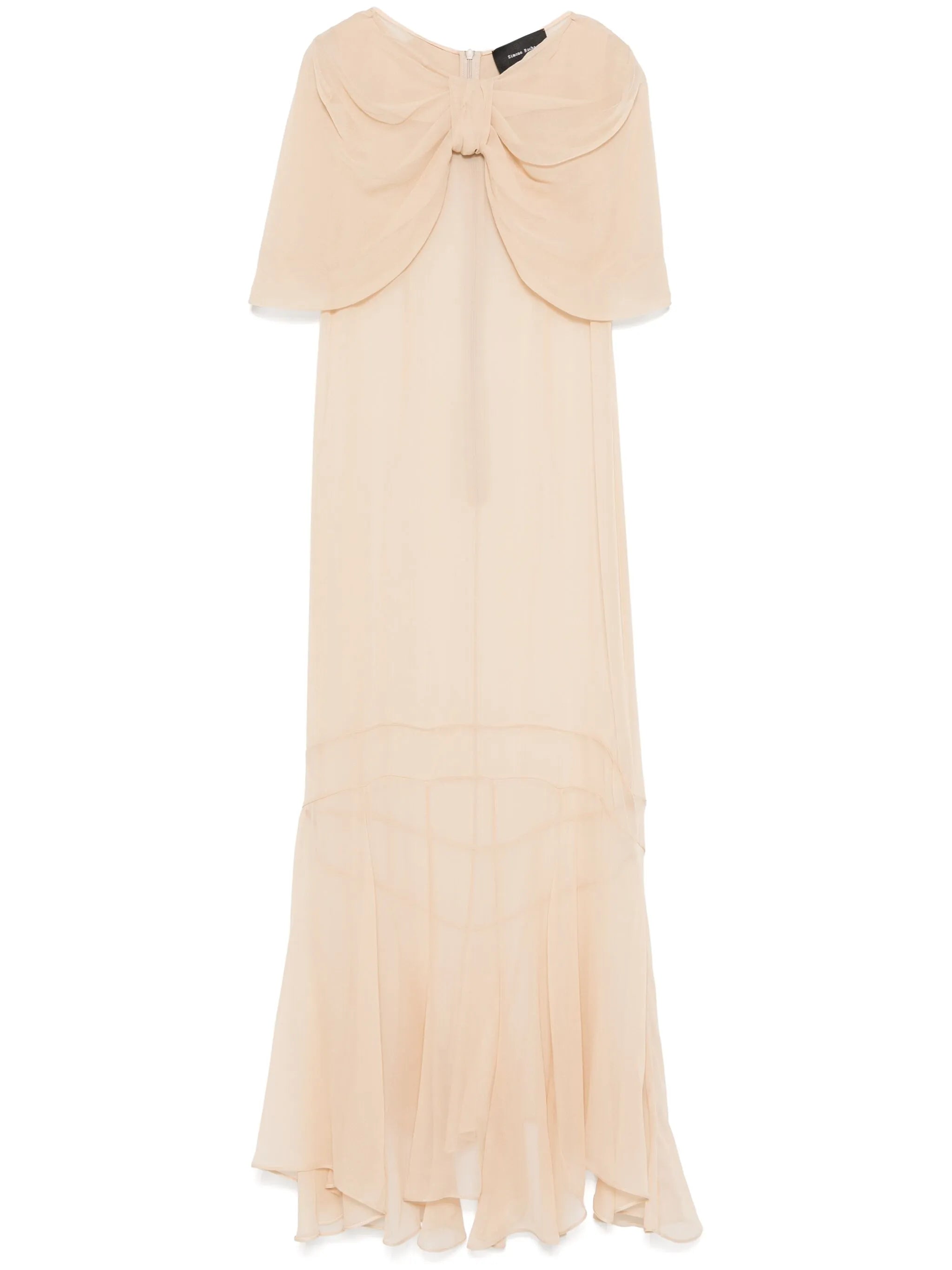 sheer bow-detailed midi dress