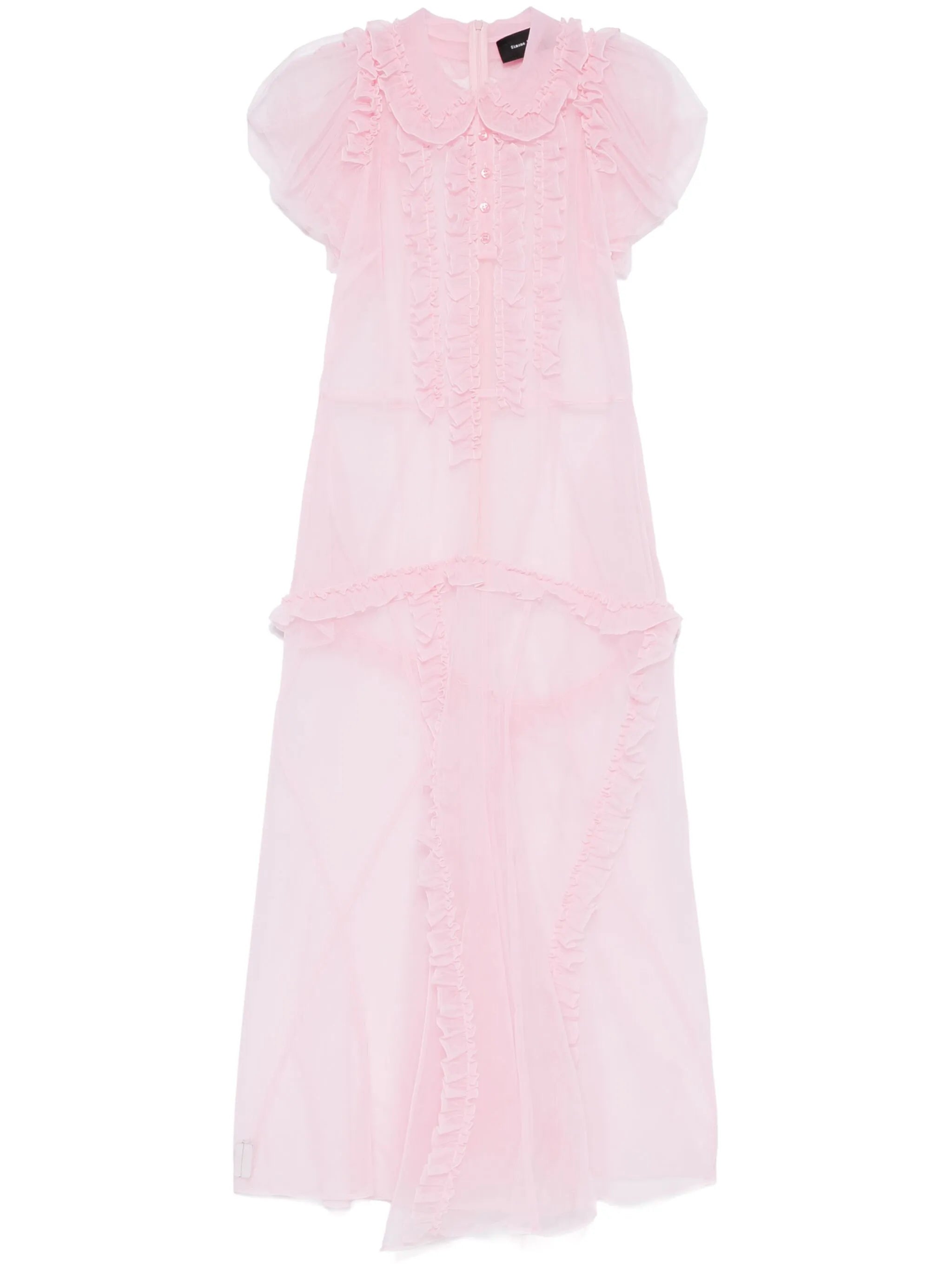ruffled multi-seam maxi dress