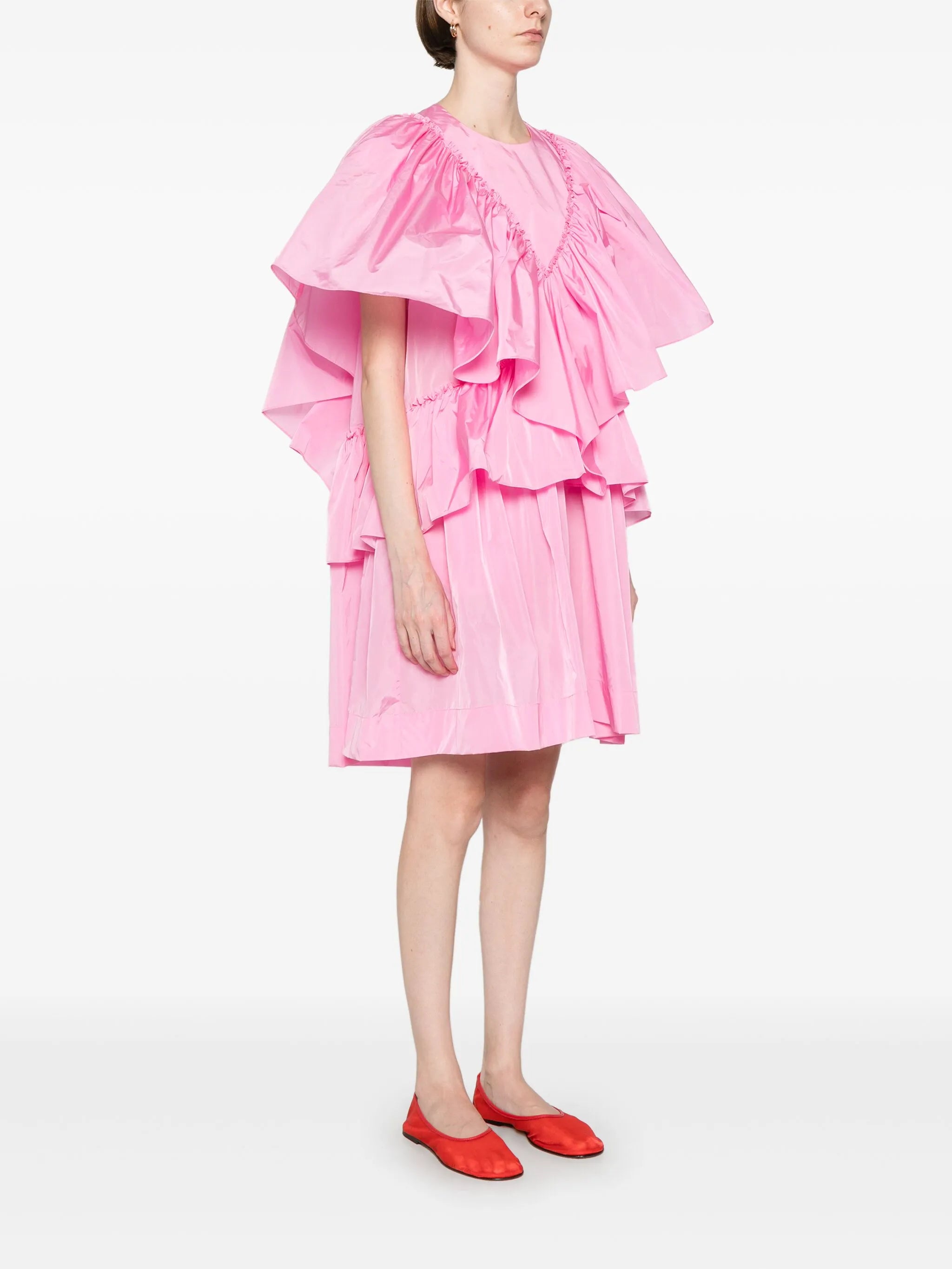 ruffle-detailed mini dress